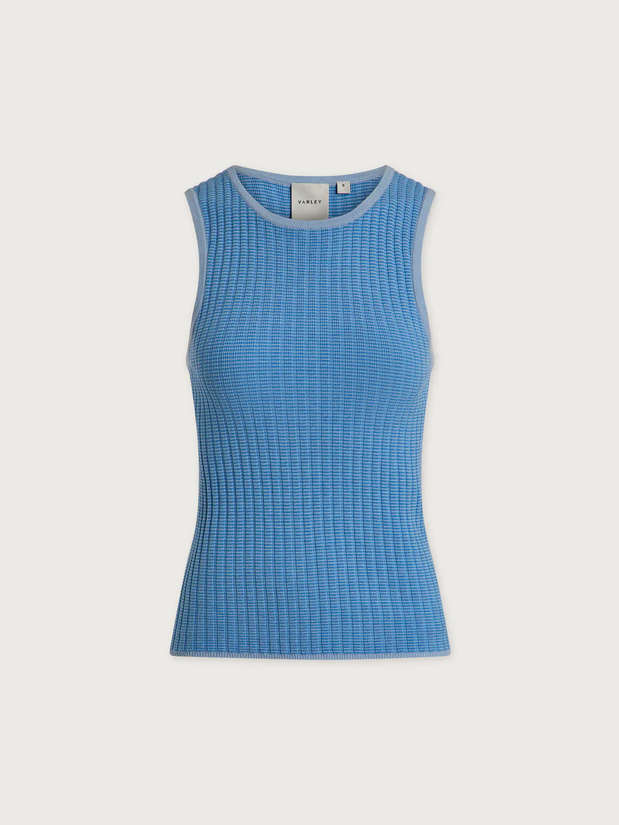 Hanson Rib Knit Tank - Mist Blue