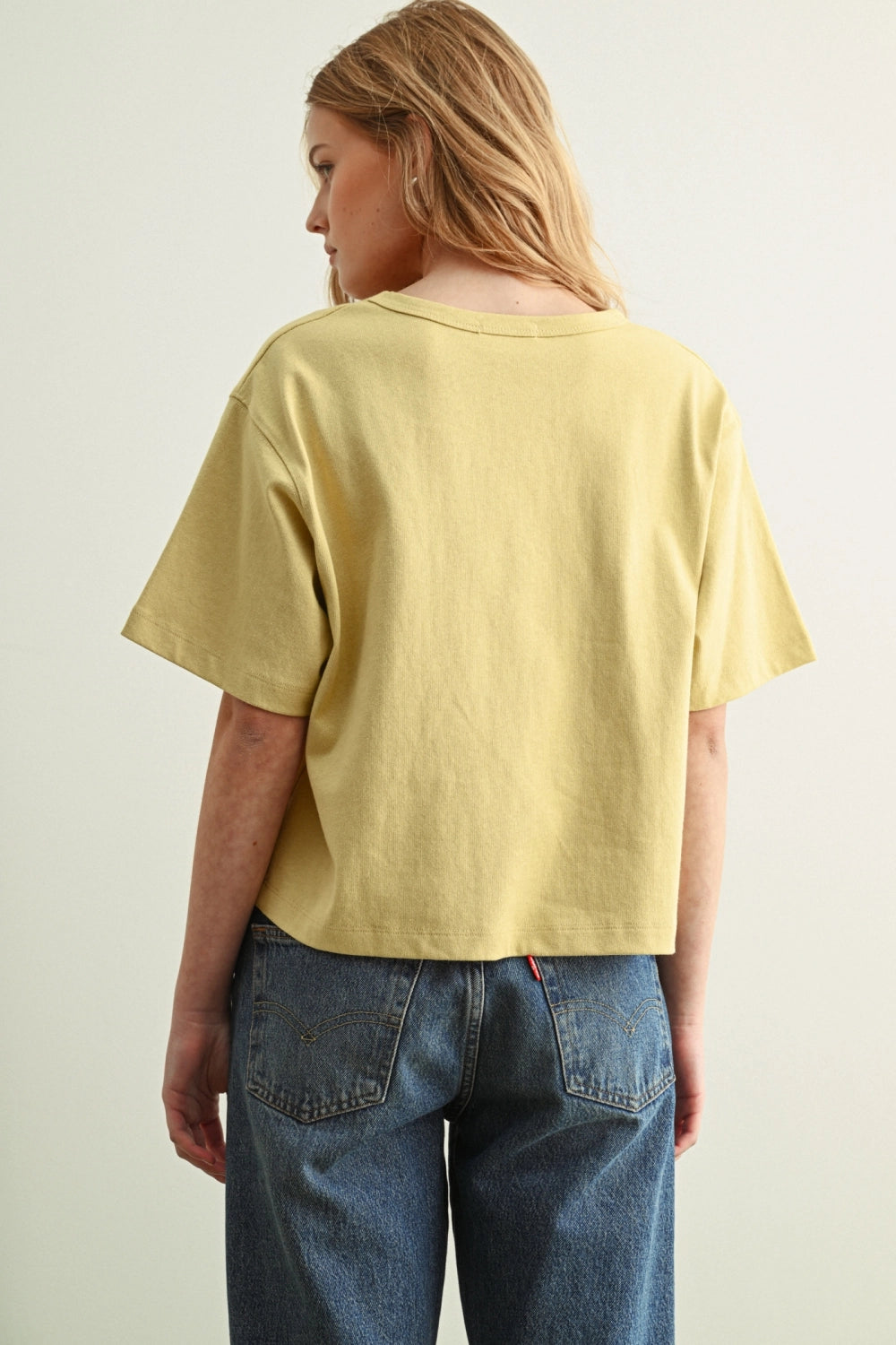 Boxy Linen Tee - Lemon