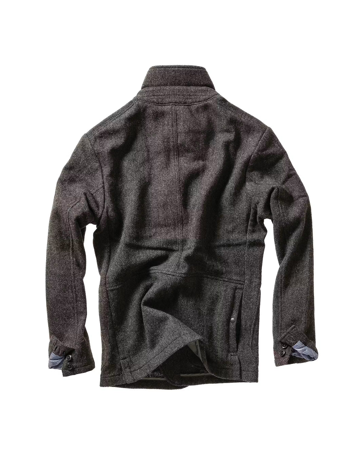 Heritage Trap Blazer - Charcoal Olive Herringbone