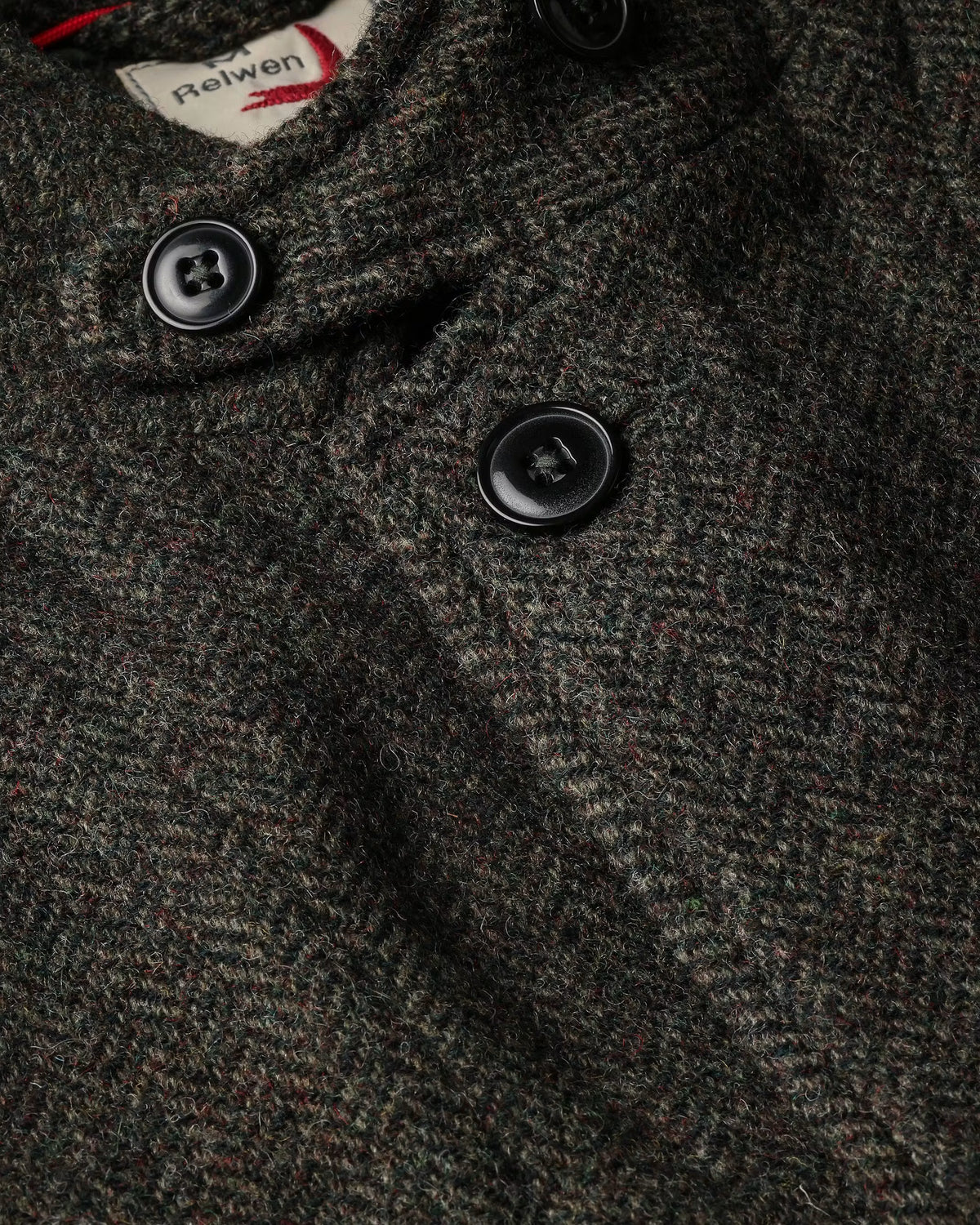 Heritage Trap Blazer - Charcoal Olive Herringbone
