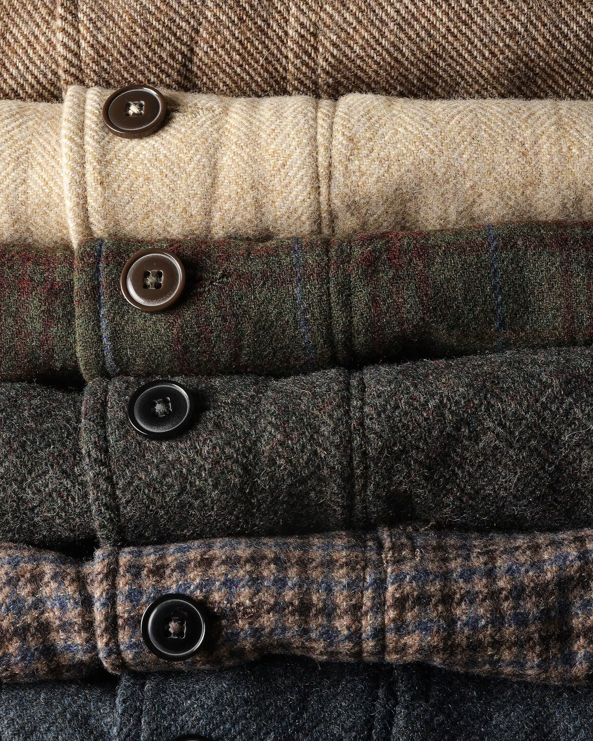 Heritage Trap Blazer - Charcoal Olive Herringbone