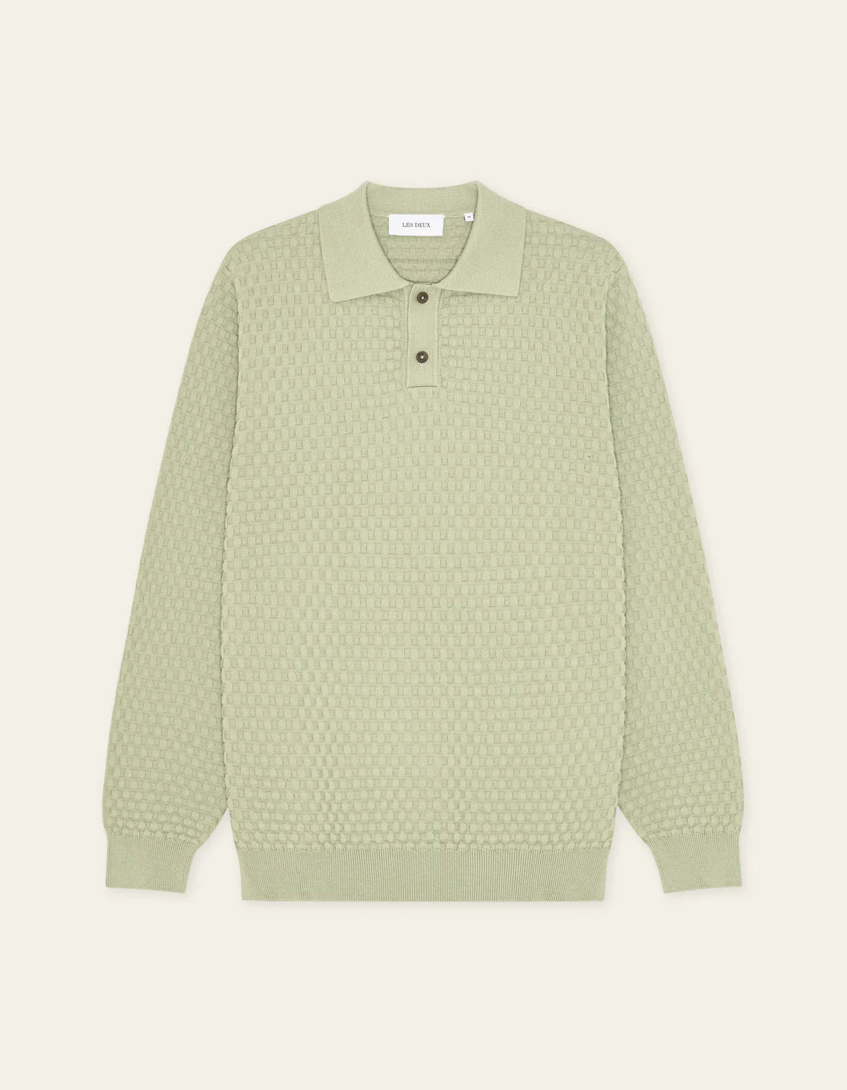 Billy Weave Knitted LS Polo - Tea Green