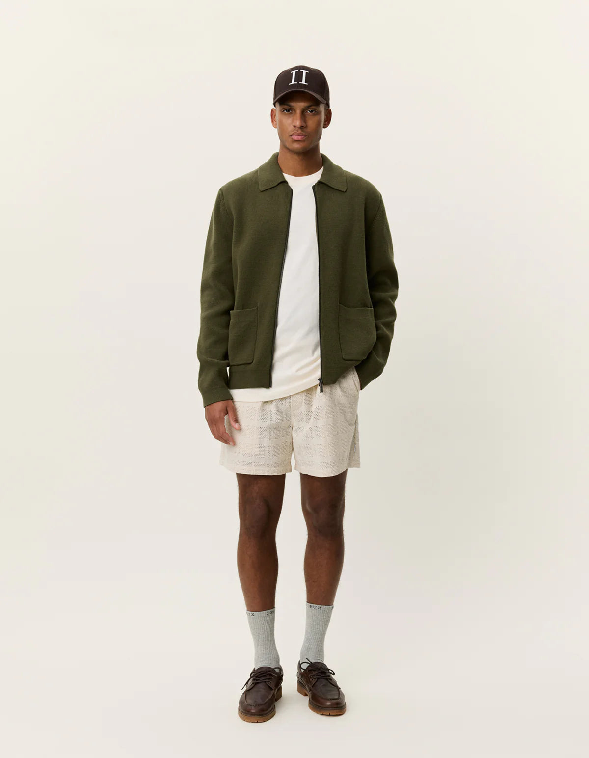 Fischer Cotton Milano Zip Overshirt - Olive Night