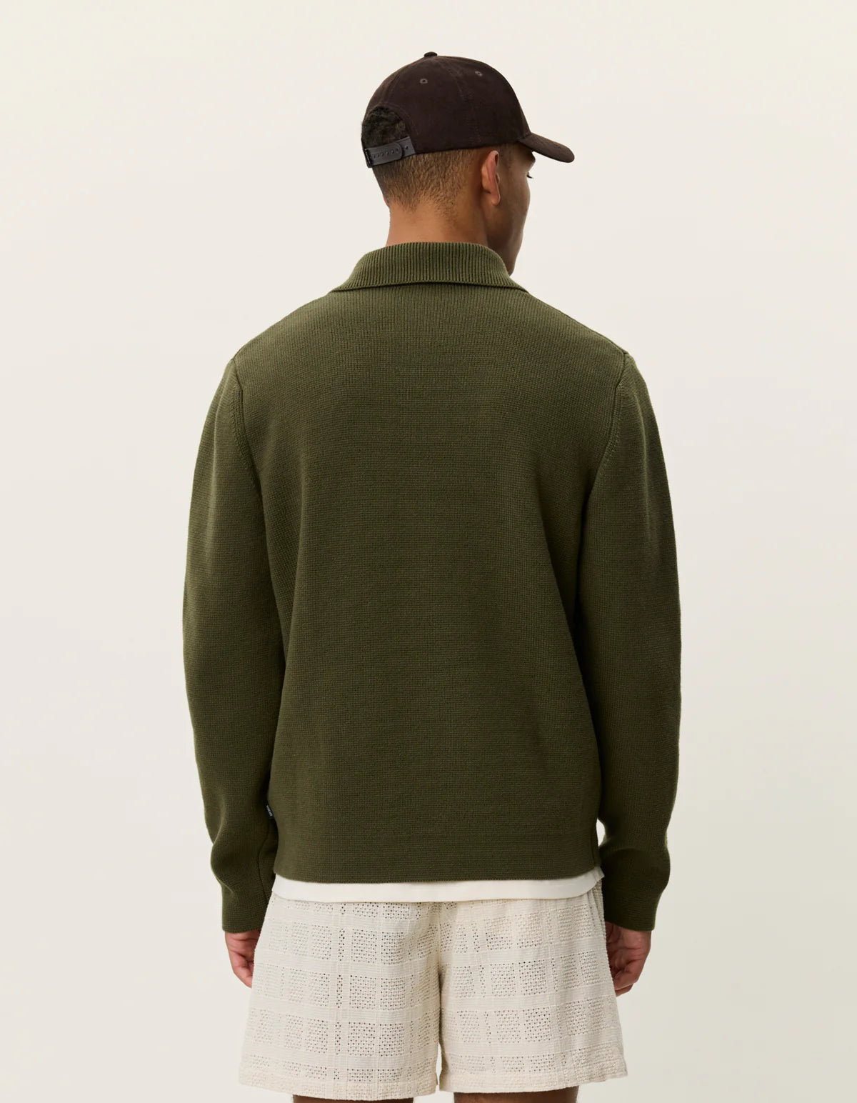 Fischer Cotton Milano Zip Overshirt - Olive Night