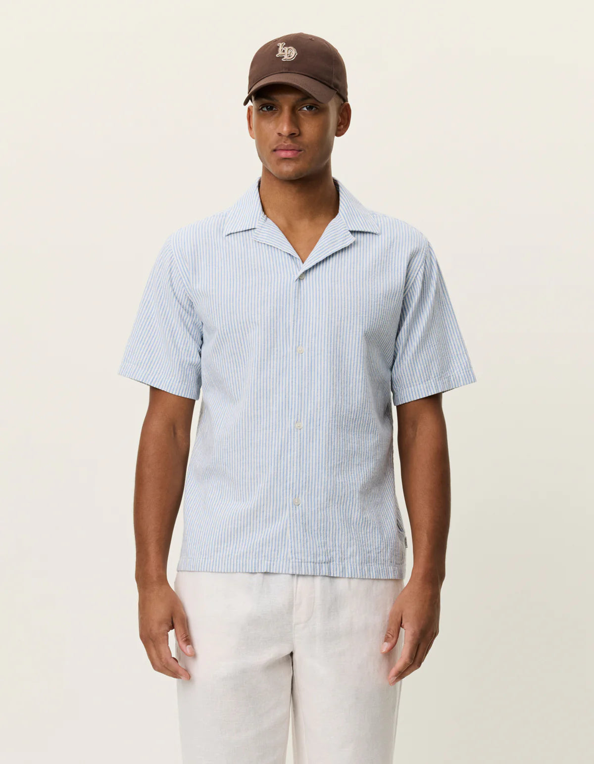 Lukas Stripe Cotton Linen SS Shirt - Allure