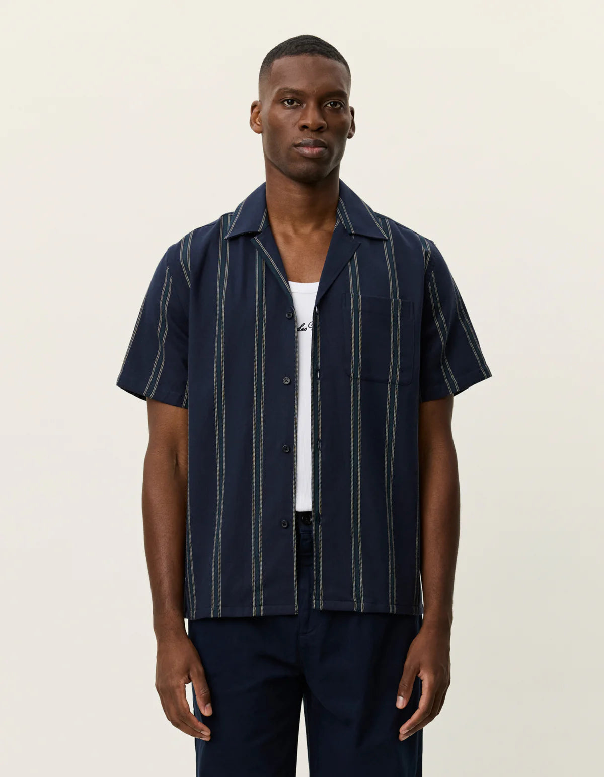 Lawson Stripe SS Shirt - Dark Navy