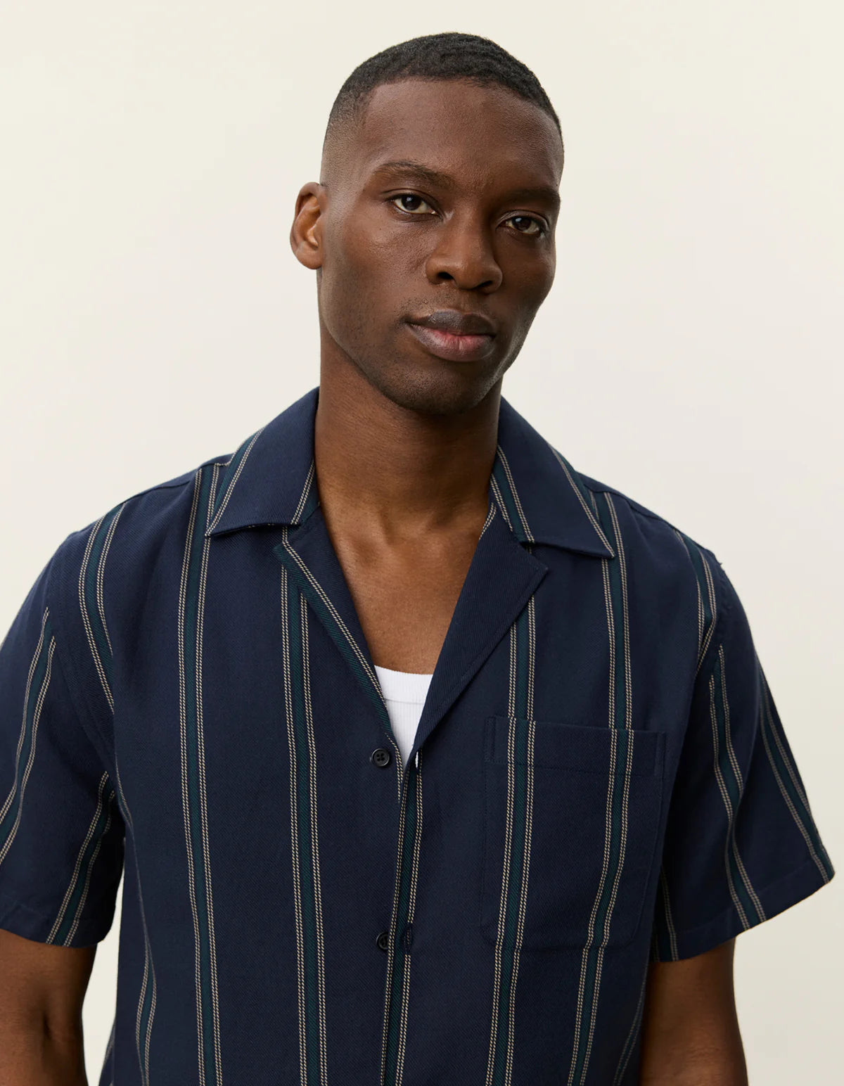 Lawson Stripe SS Shirt - Dark Navy