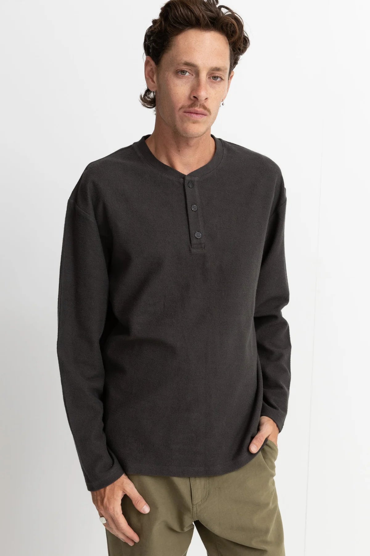 Vintage Terry Long Sleeve Henley