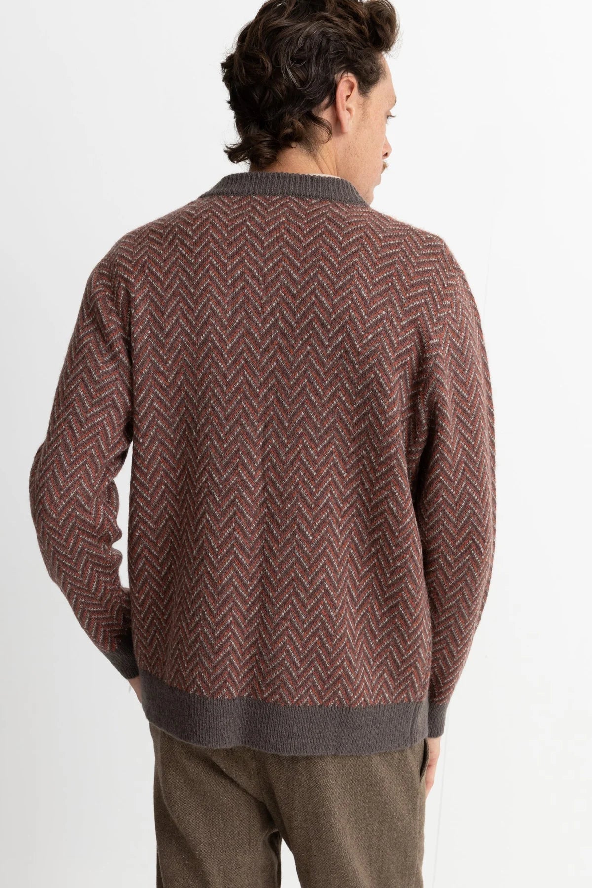 Mohair Herringbone Cardigan Fore & Wharf