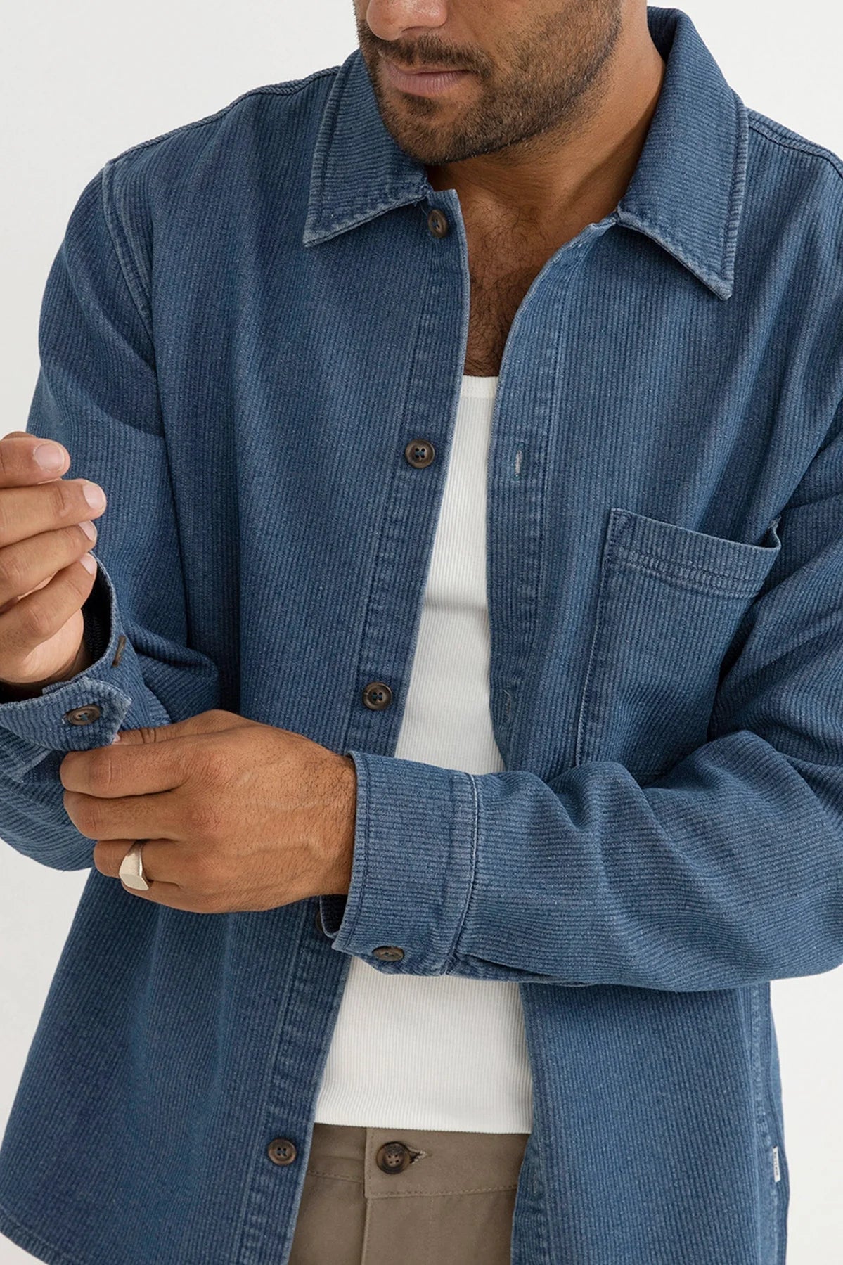 Textured Wale Long Sleeve Shirt