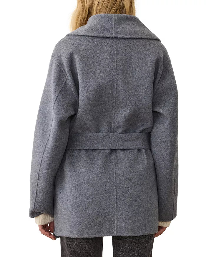 Colette Belted Wool Coat - Medium Grey Heather