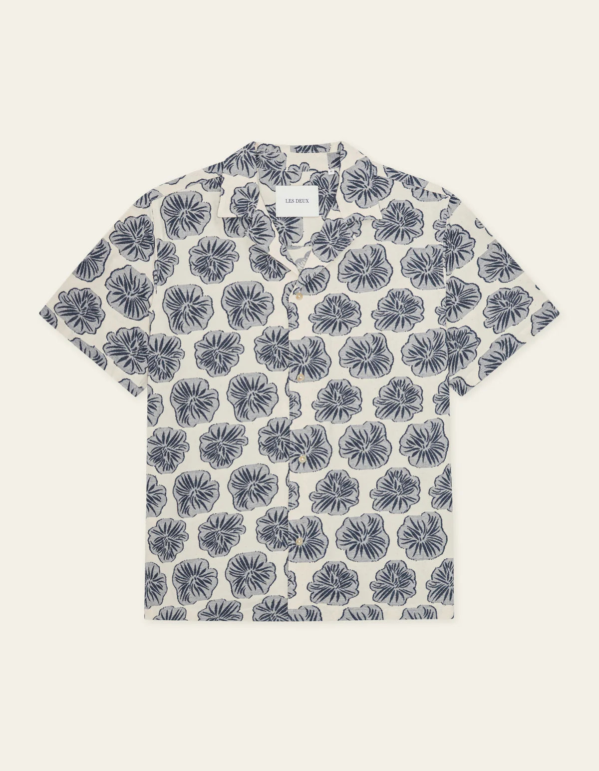 Dahlia Jacquard Short Sleeve Shirt - Dark Denim Blue