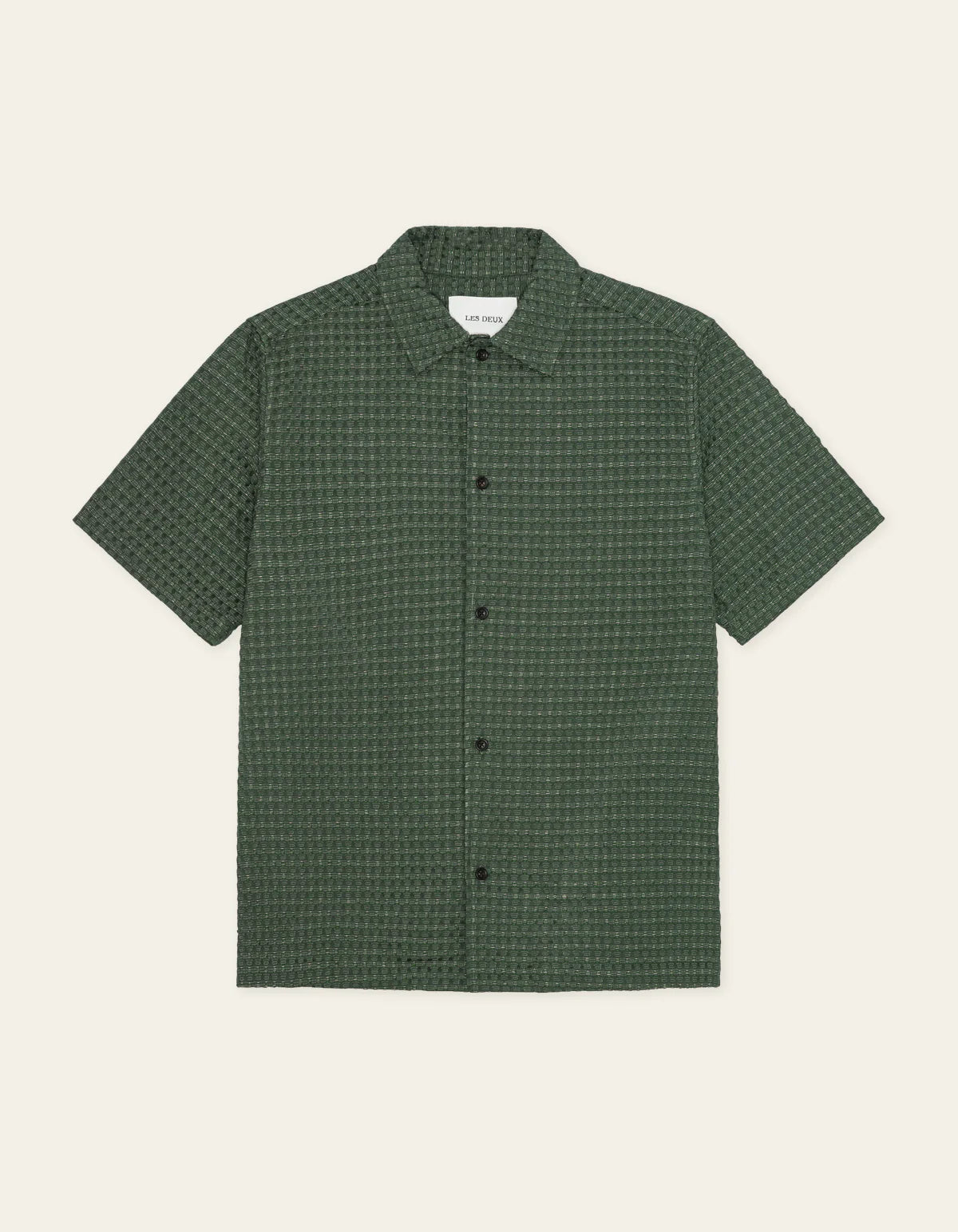 Check Seersucker Short Sleeve Shirt - Pine Green