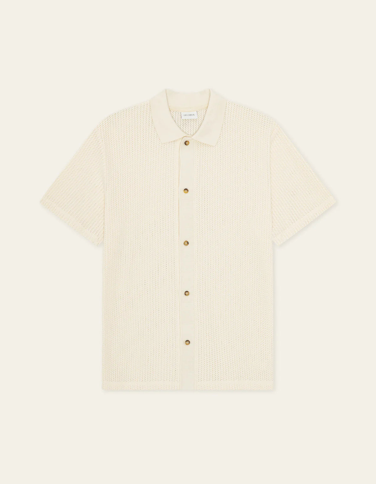 Pointelle Short Sleeve Shirt - Eggnog White