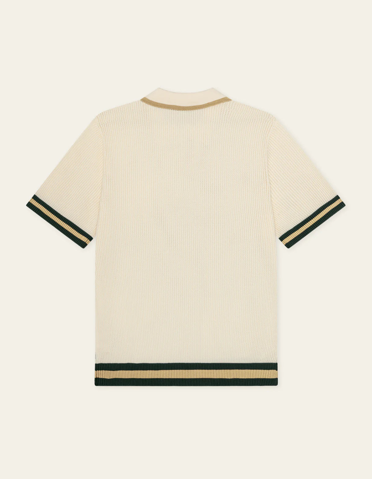 Lace Knitted Polo - Eggnog White