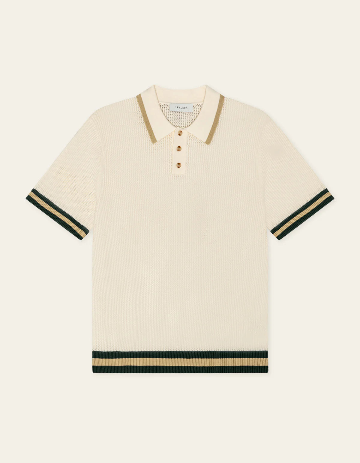 Lace Knitted Polo - Eggnog White