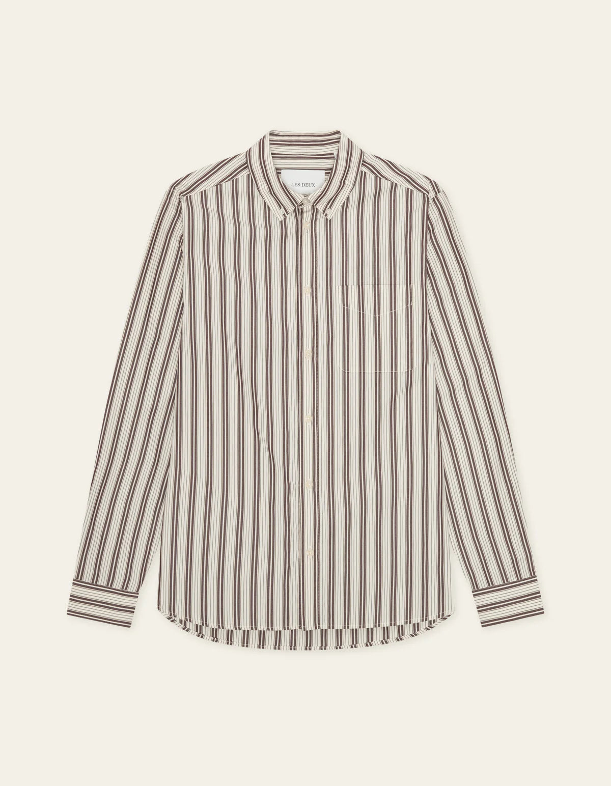 Stripe Poplin Shirt - Fudge
