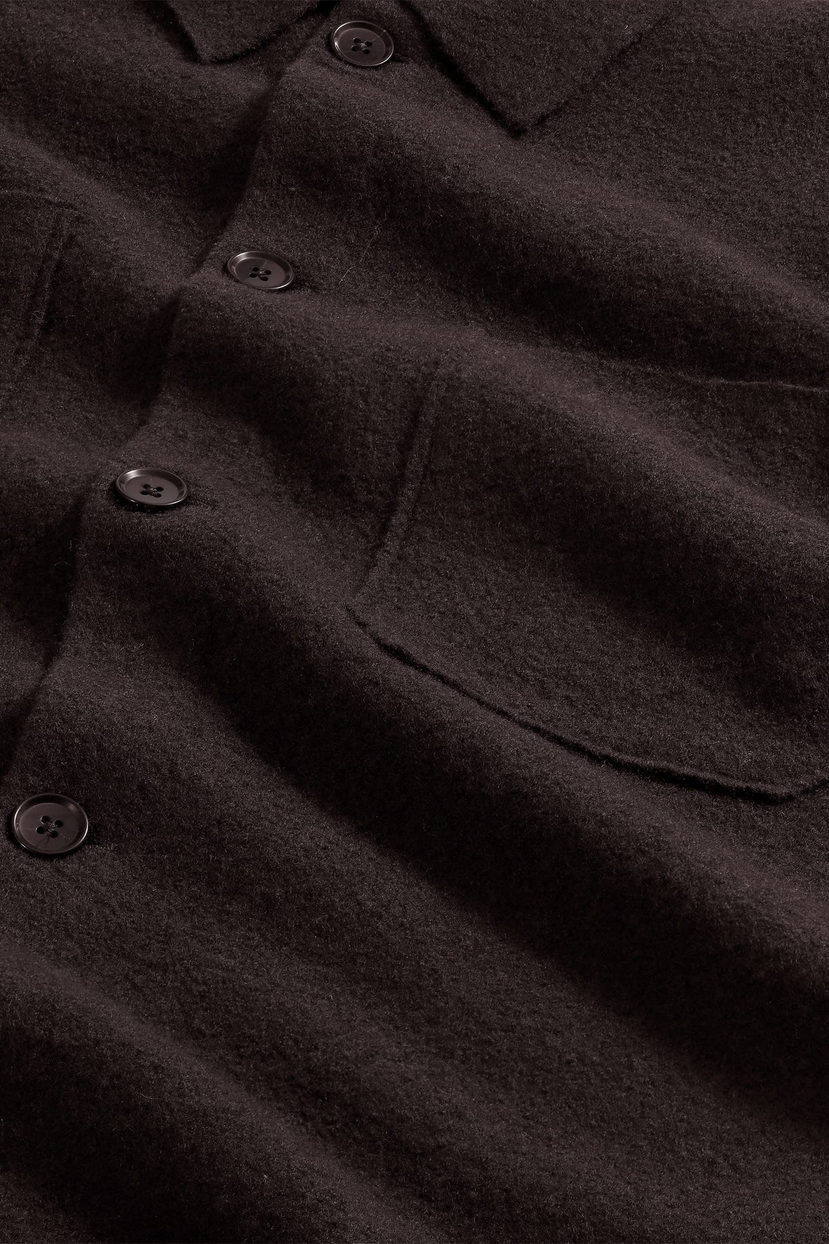 Jonas Boiled Merino Overshirt - Deep Truffle