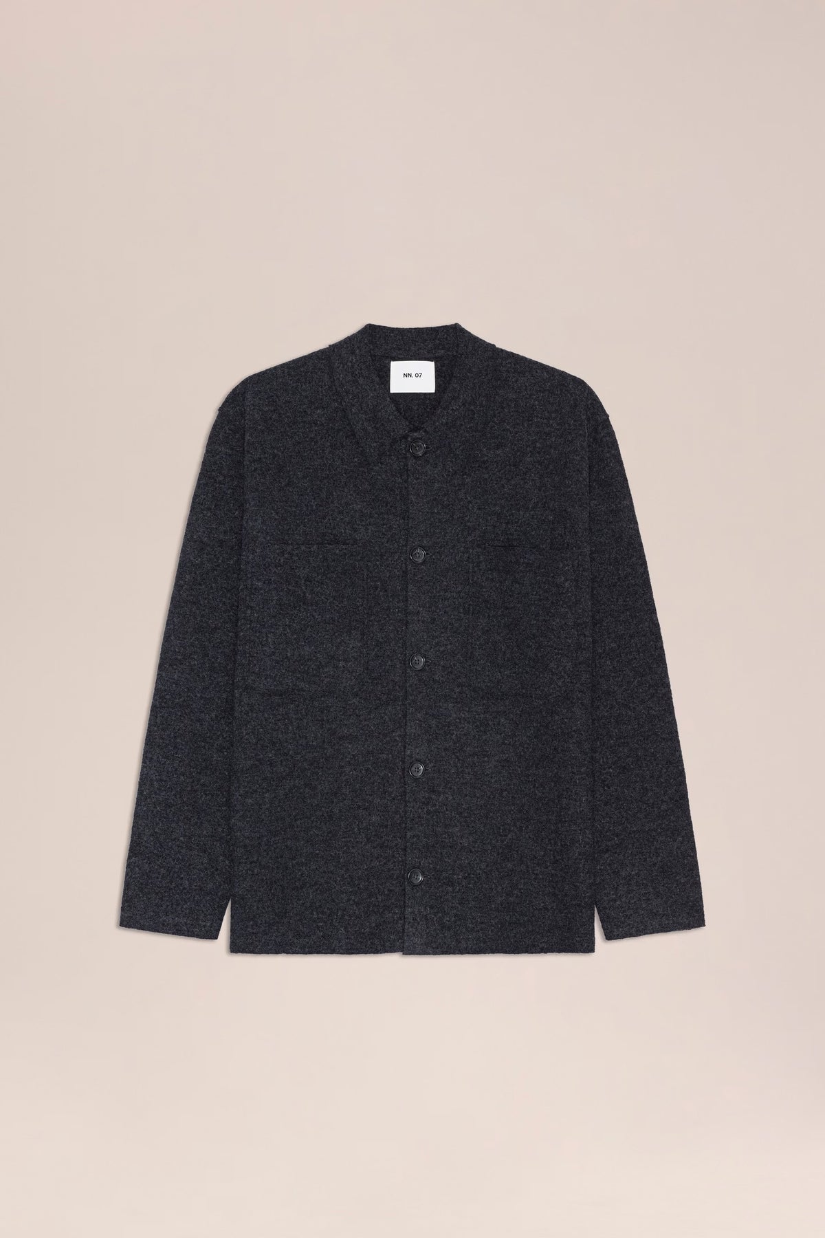Jonas Boiled Merino Overshirt - Antracite Grey Melange