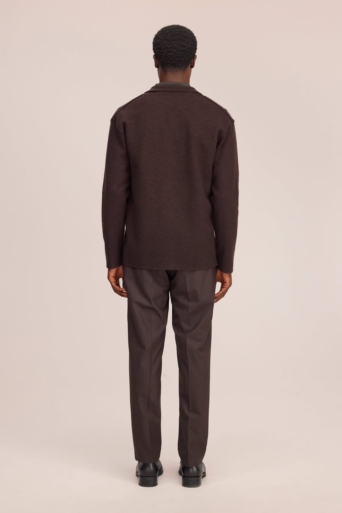 Jonas Boiled Merino Overshirt - Deep Truffle