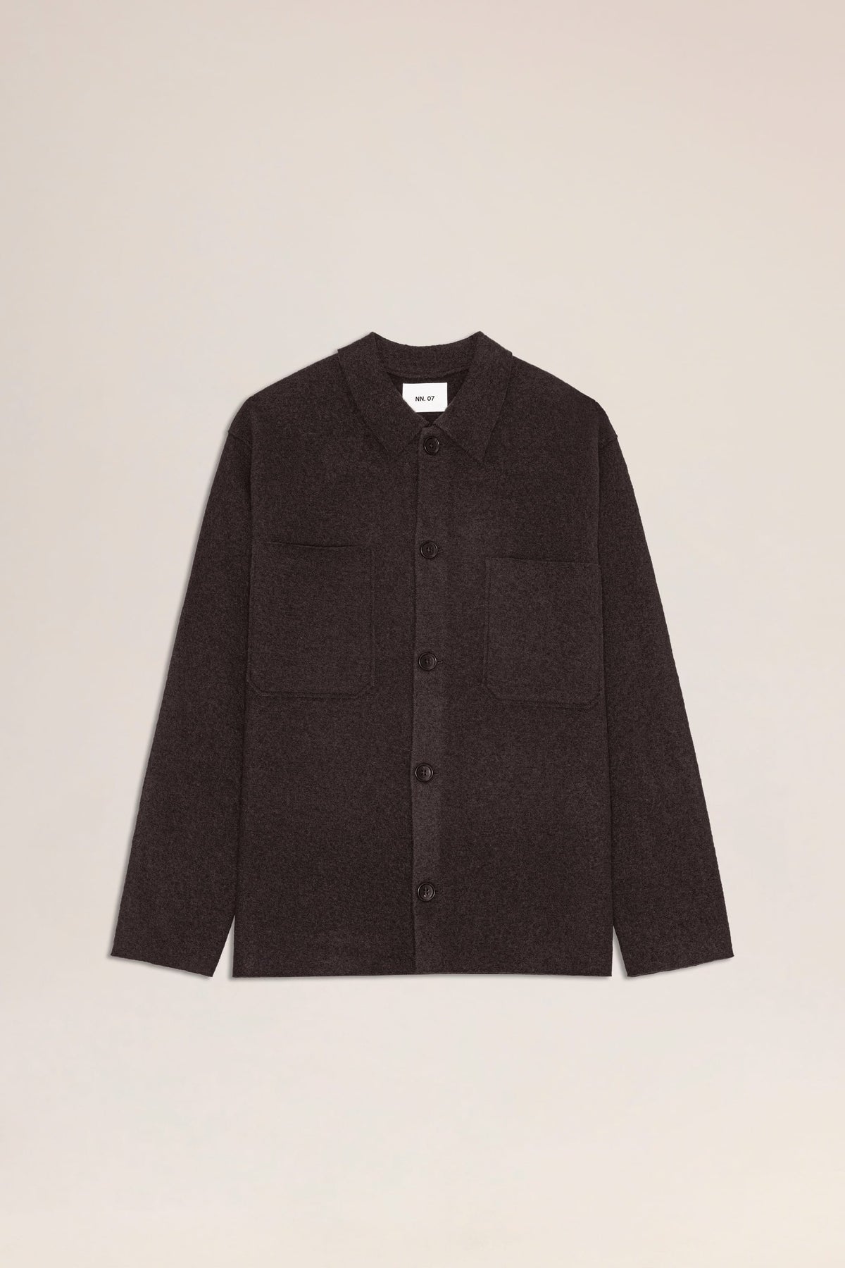 Jonas Boiled Merino Overshirt - Deep Truffle