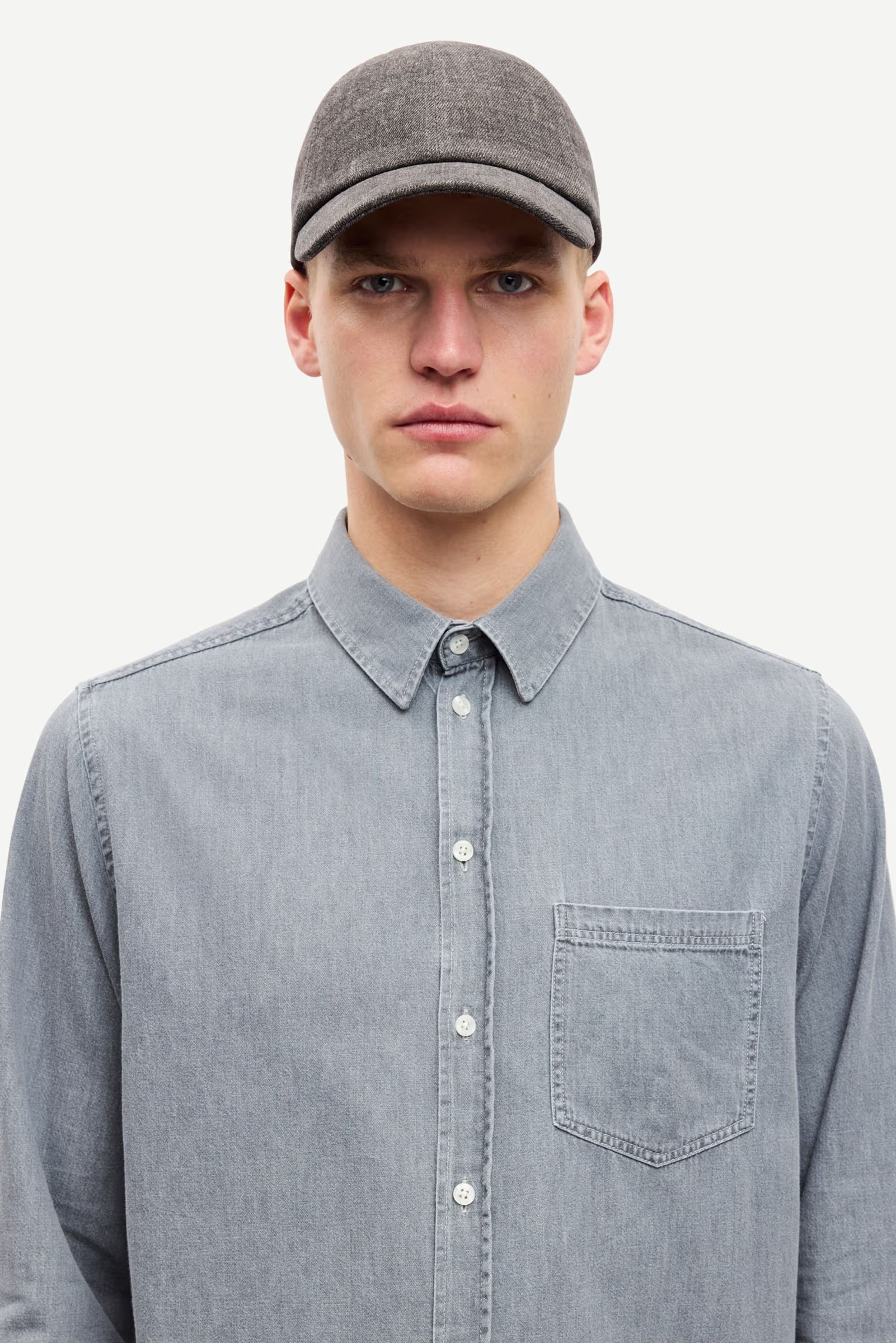 Saryan P Shirt 15248 - Light Grey Chambray