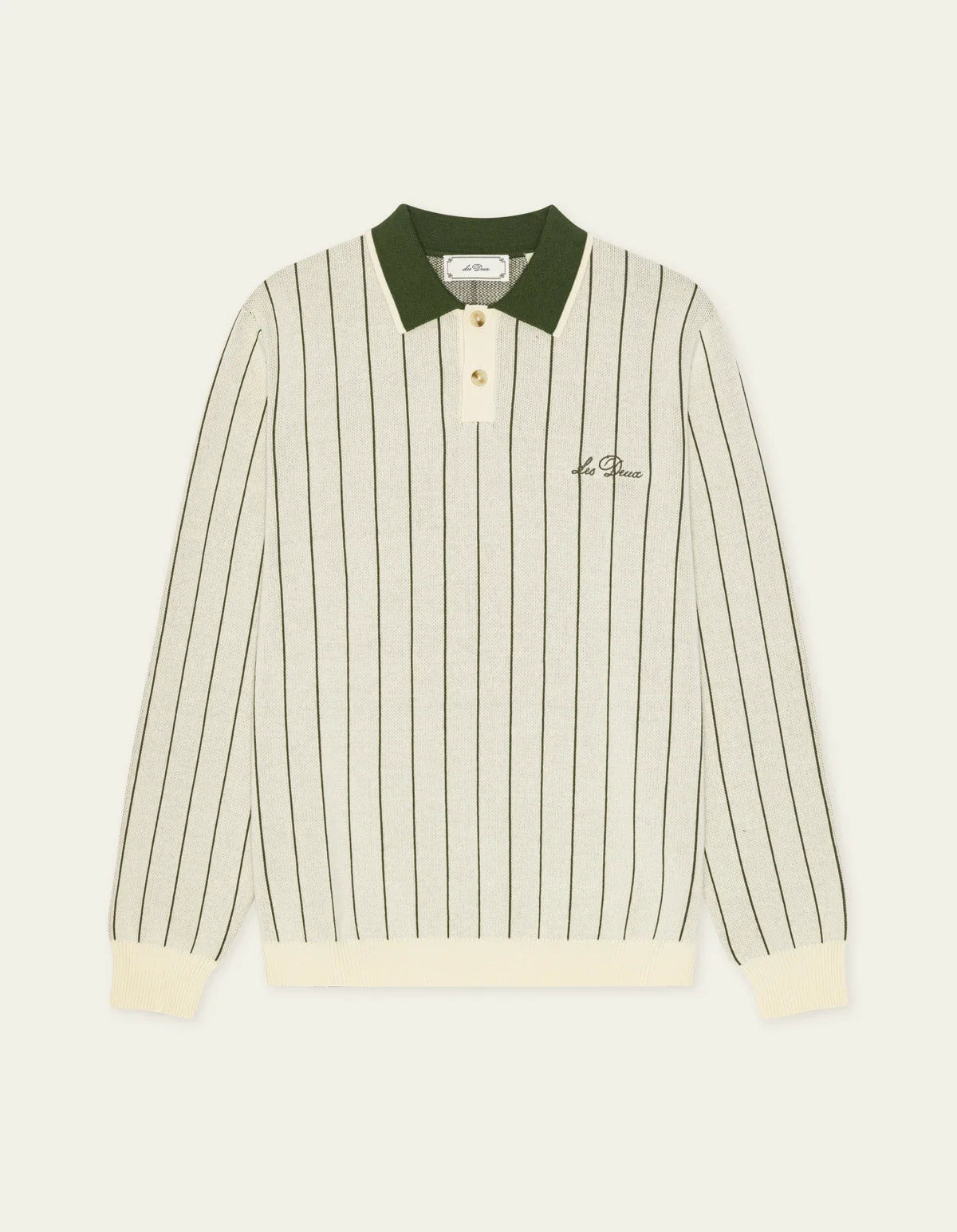 Signature Knitted Long Sleeve Polo - Ivory