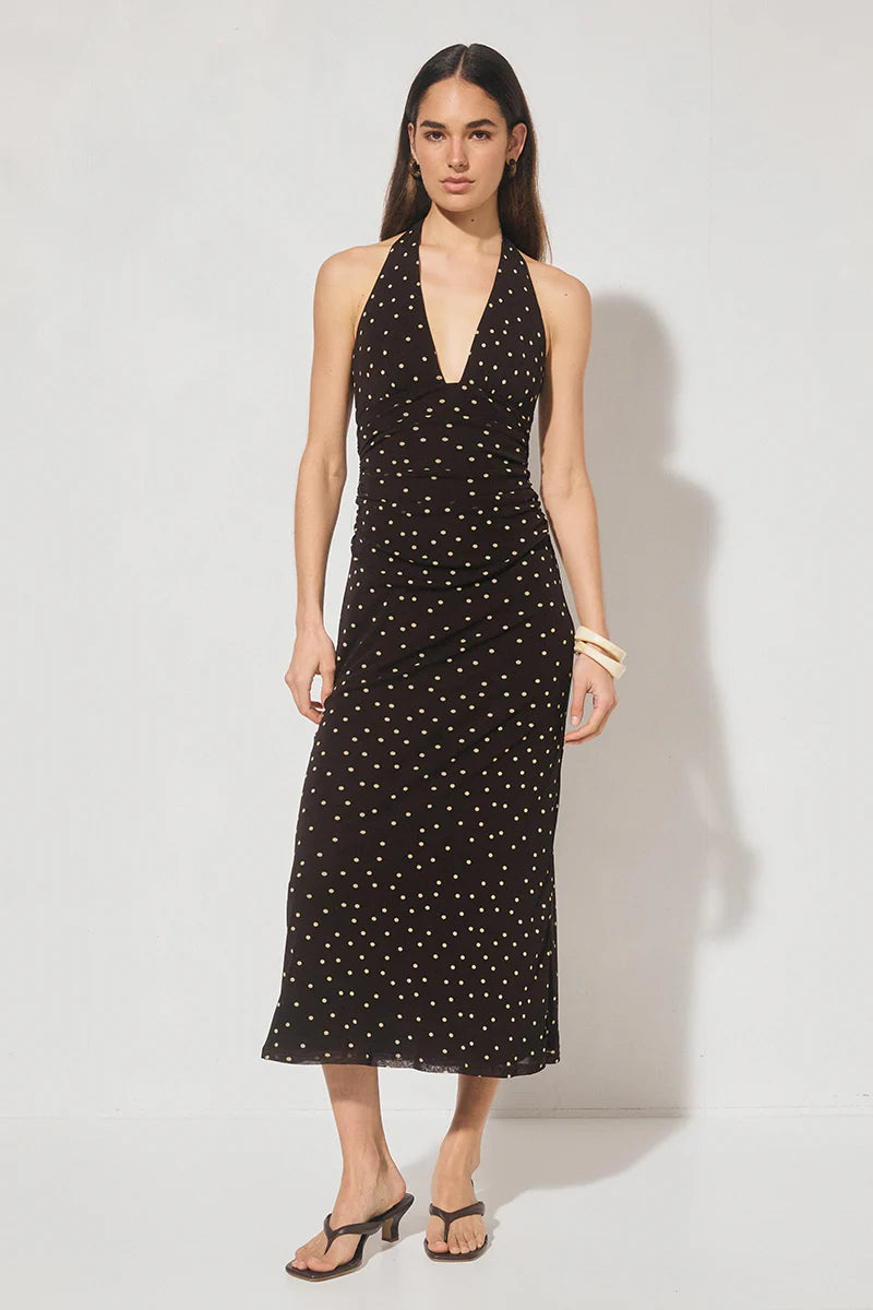 Halston Dress - Chocolate Polka Dot