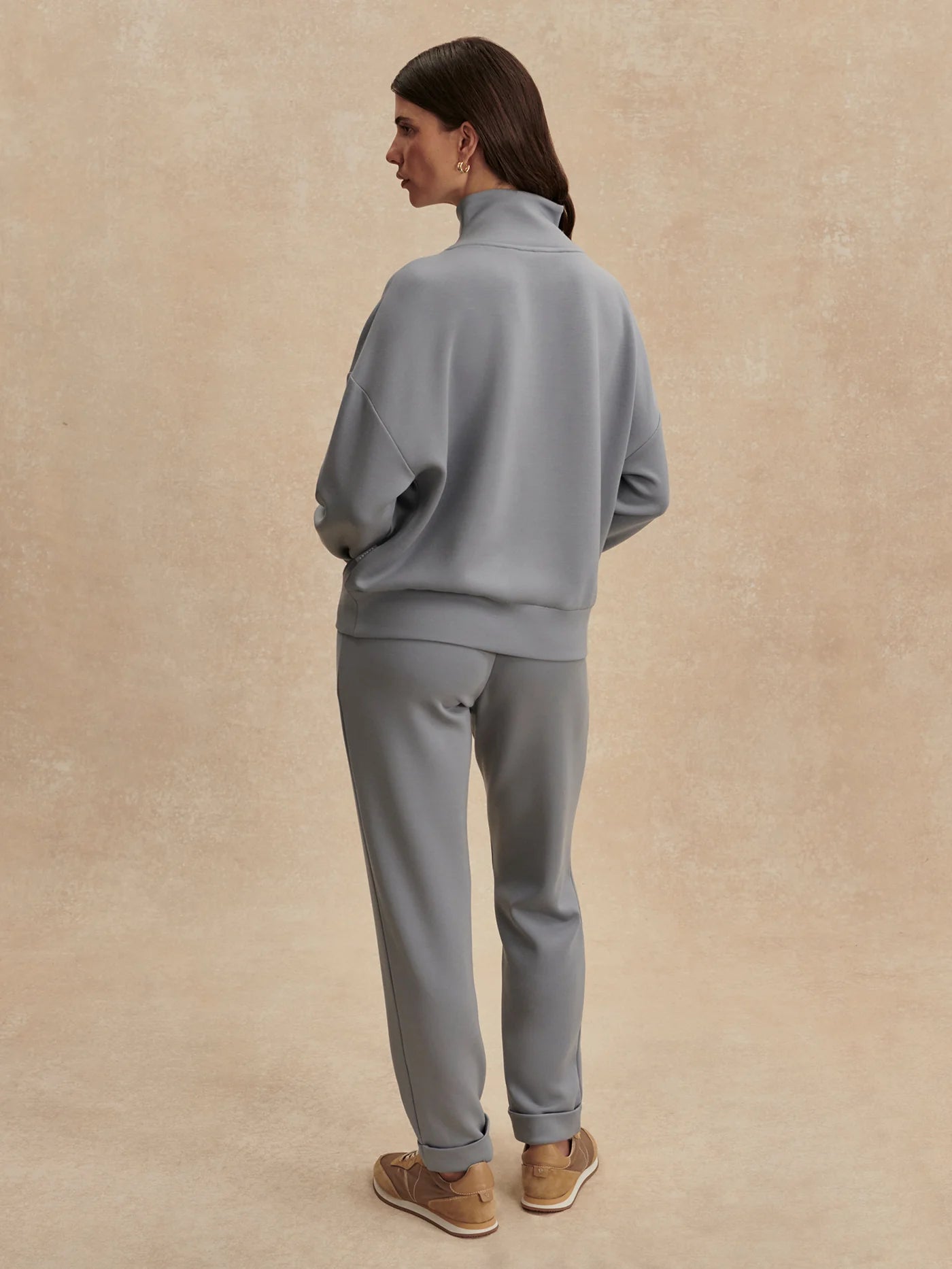 Hawley Half Zip Sweat - Wind Blue