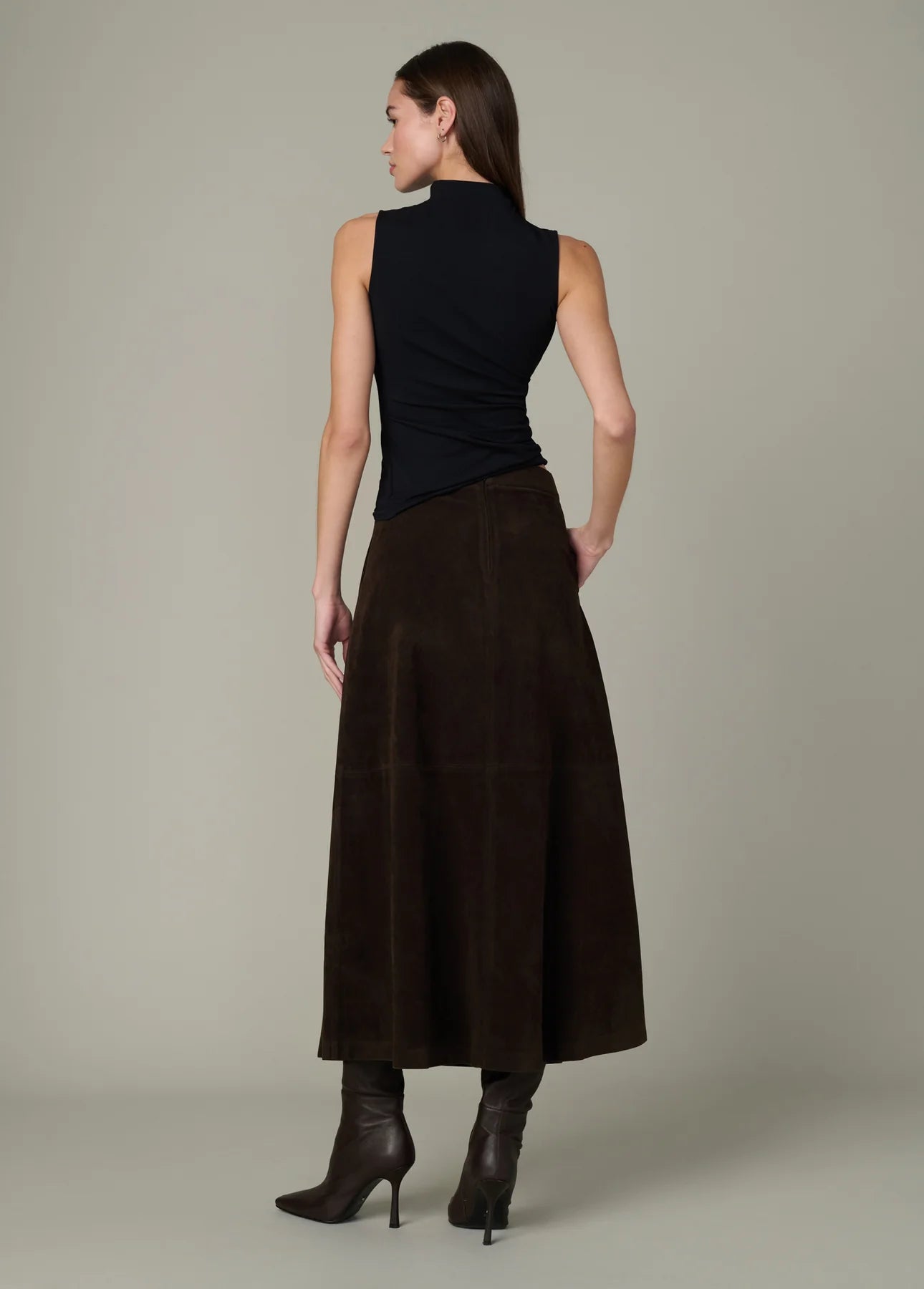 The Dove Draped Sleeveless Top - Black