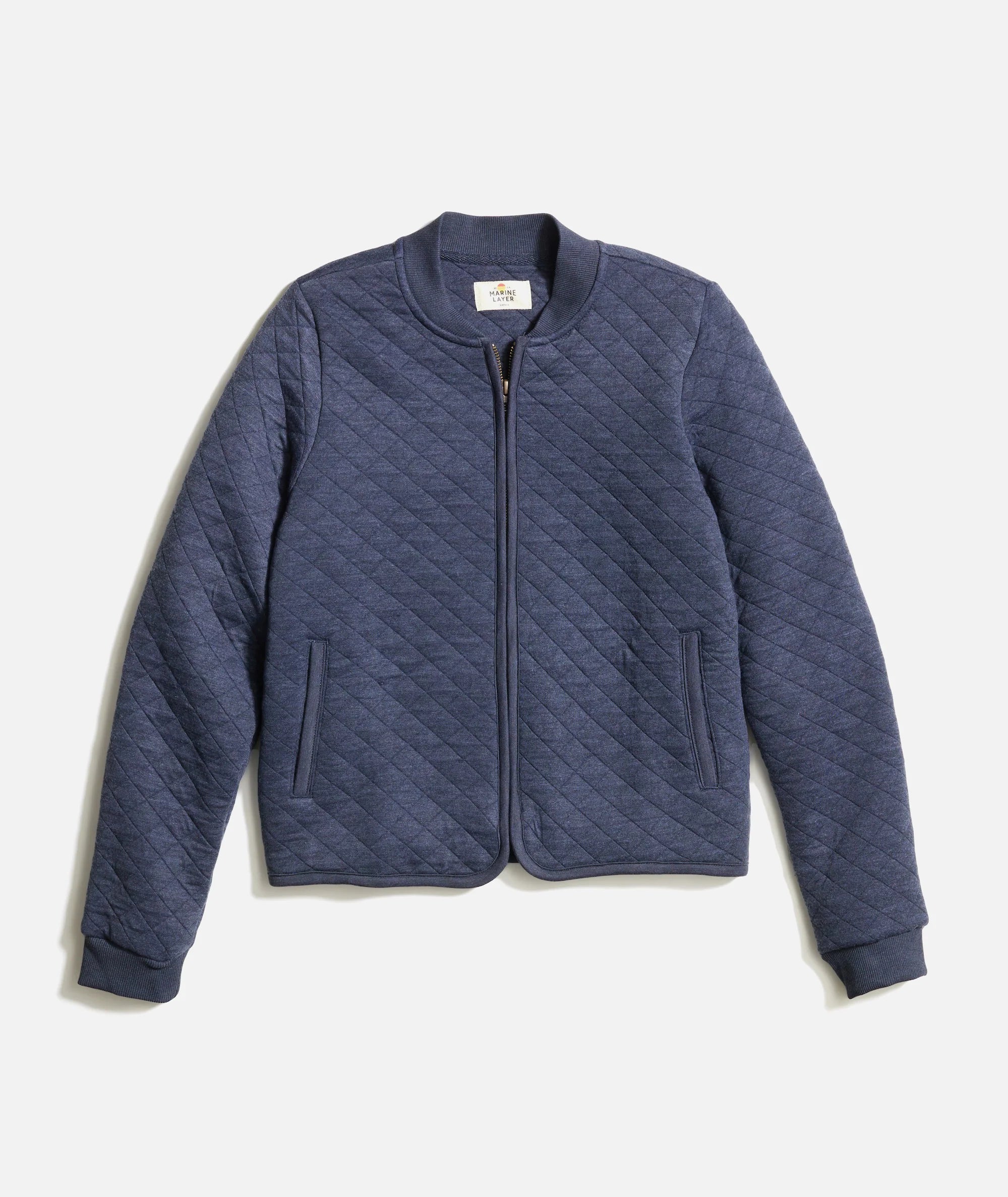 Corbet Quilted Bomber - Navy Heather