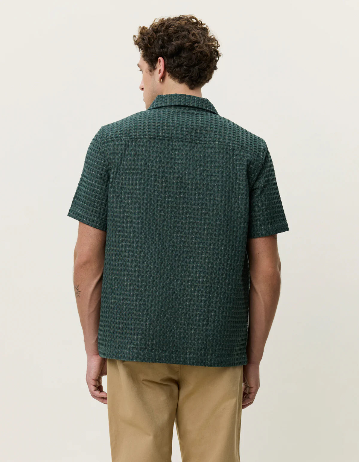 Check Seersucker Short Sleeve Shirt - Pine Green