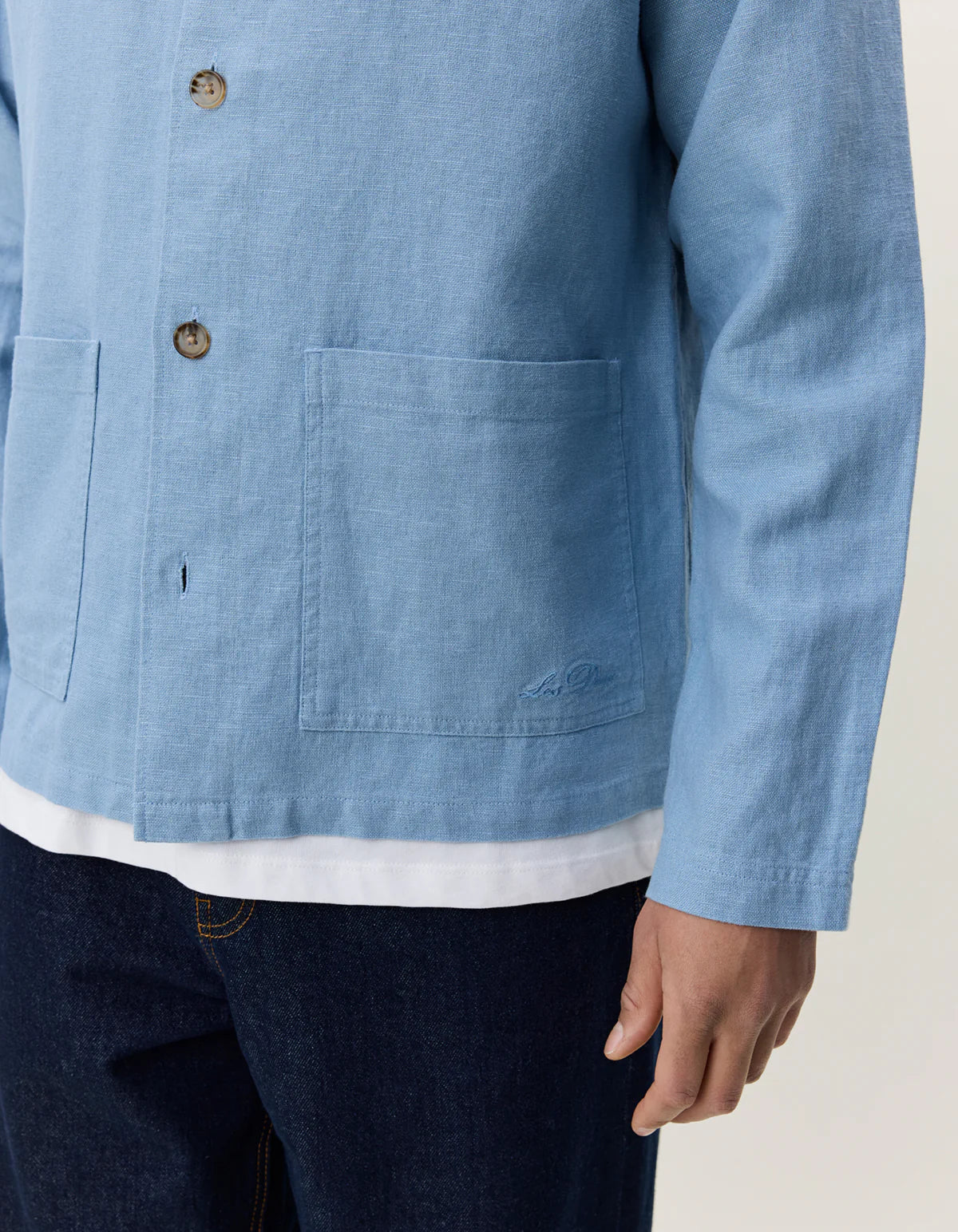 Linen Overshirt - Faded Denim Blue