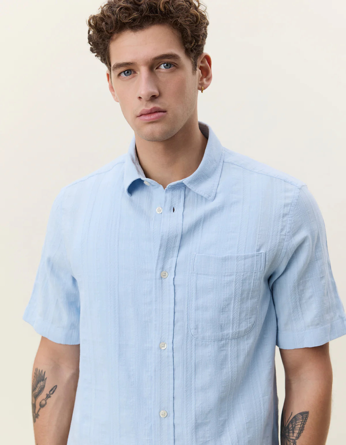 Structured Short Sleeve Shirt - Skyway Blue