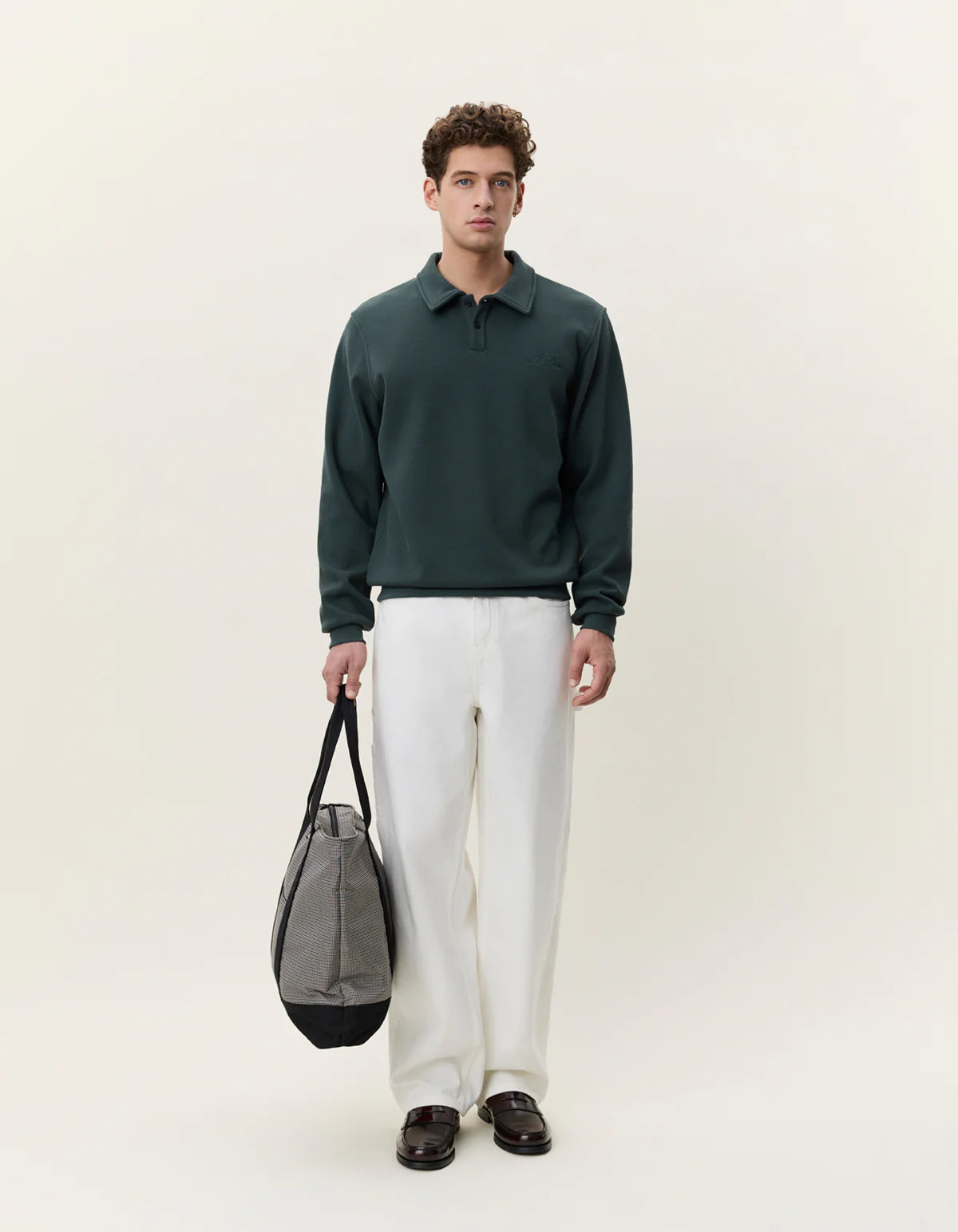 Piqué Polo Sweatshirt - Pine Green