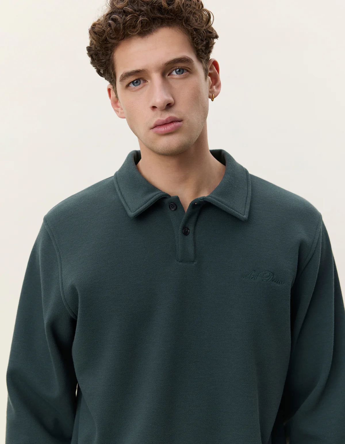 Piqué Polo Sweatshirt - Pine Green