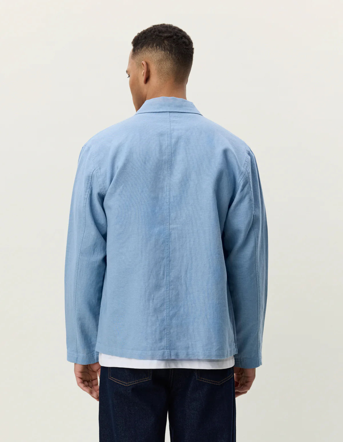 Linen Overshirt - Faded Denim Blue