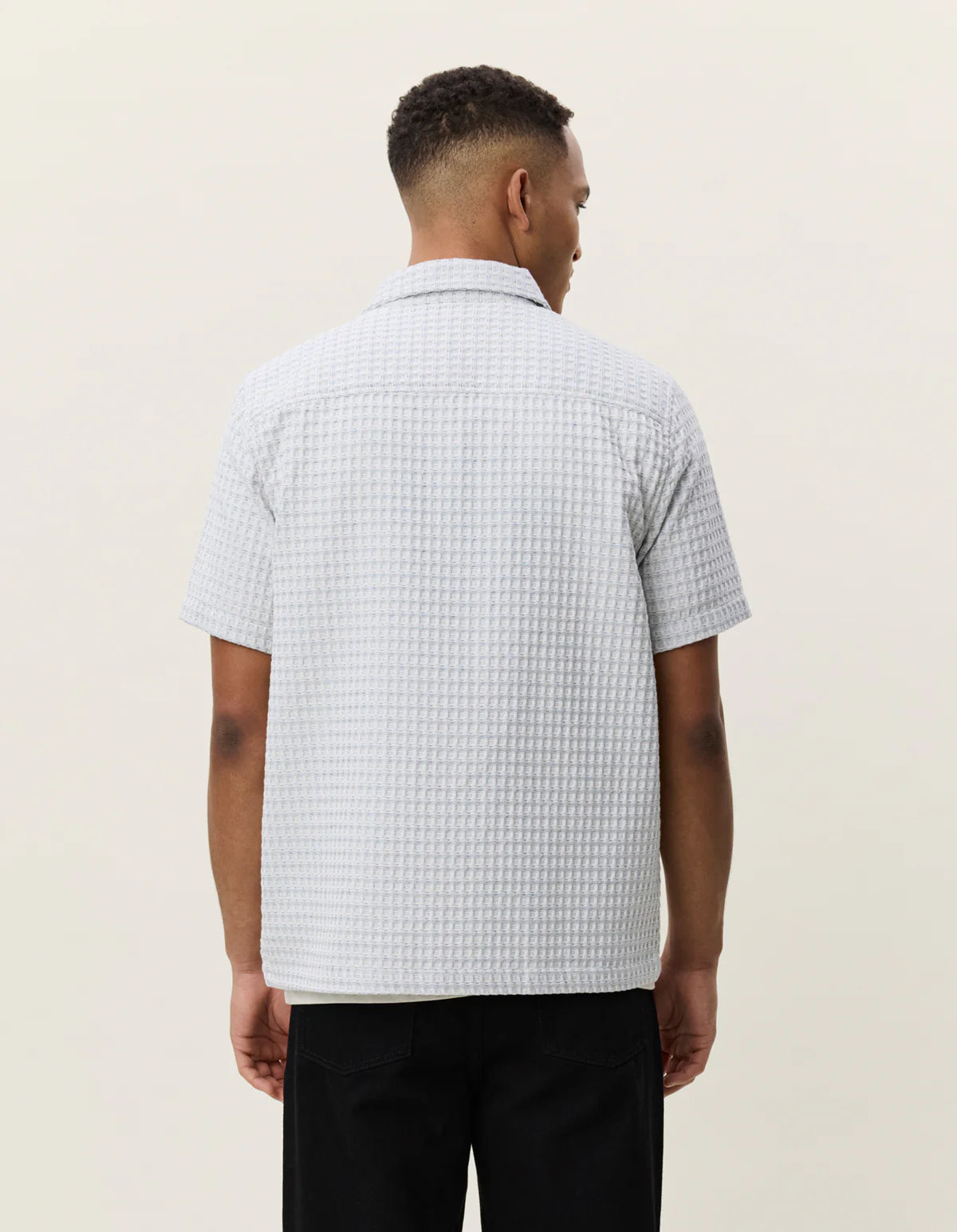 Check Seersucker Short Sleeve Shirt - Light Ivory