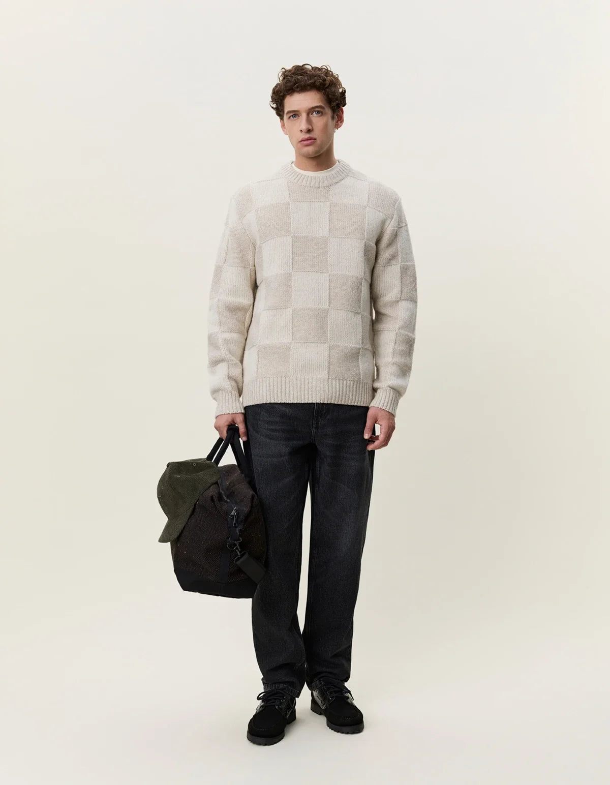 Check Knit - Eggnog White
