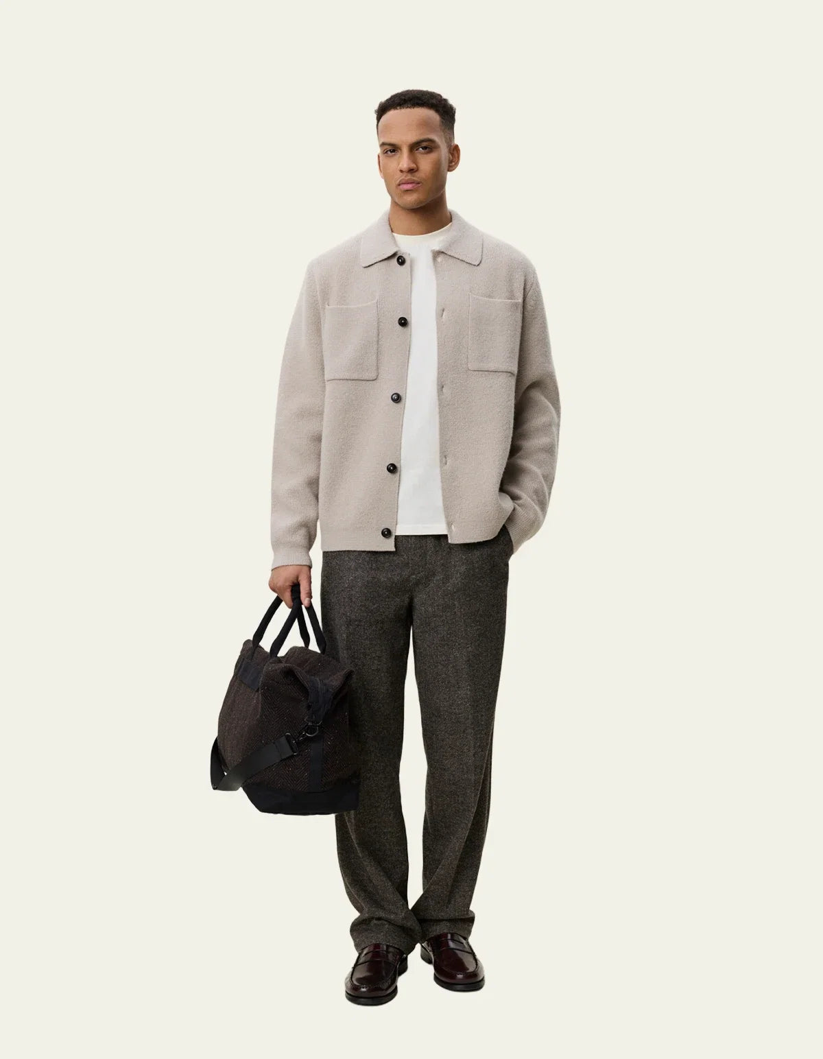 Milano Knit Overshirt - Light Sand