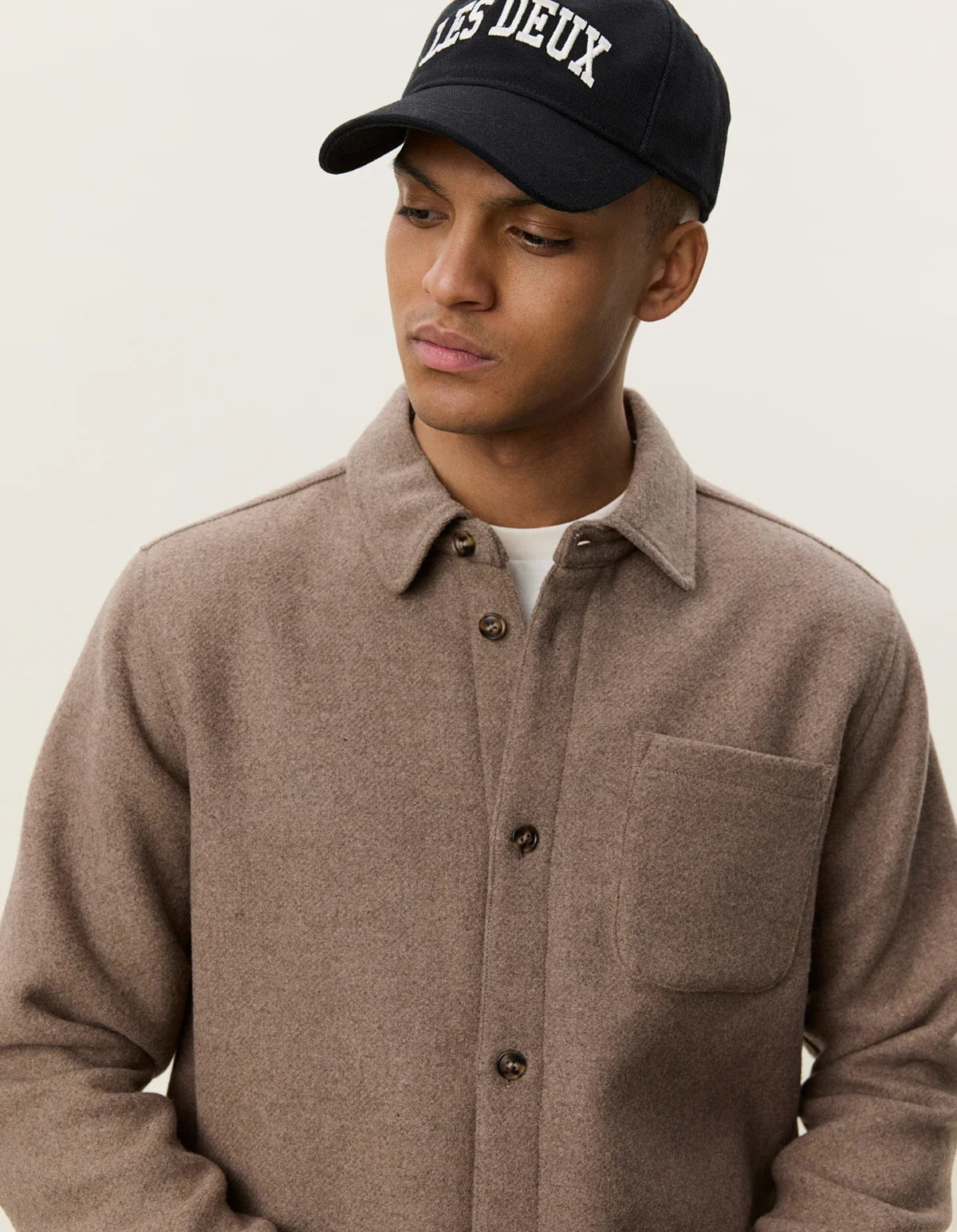 Wool Overshirt - Dark Sand Melange