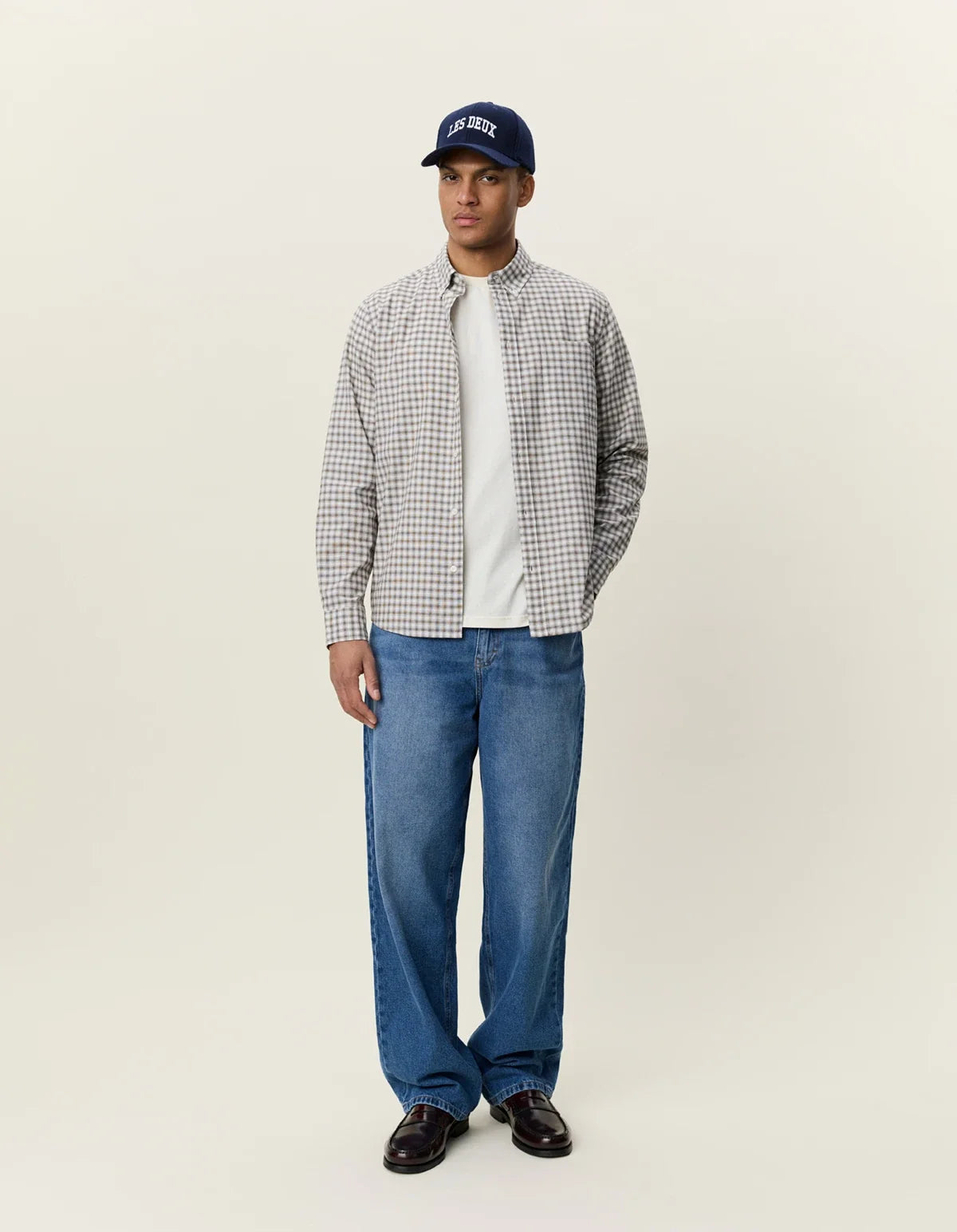 Two Tone Mini Check Shirt - Shopping Bag Brown