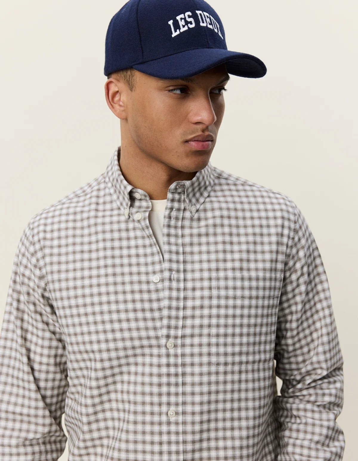 Two Tone Mini Check Shirt - Shopping Bag Brown