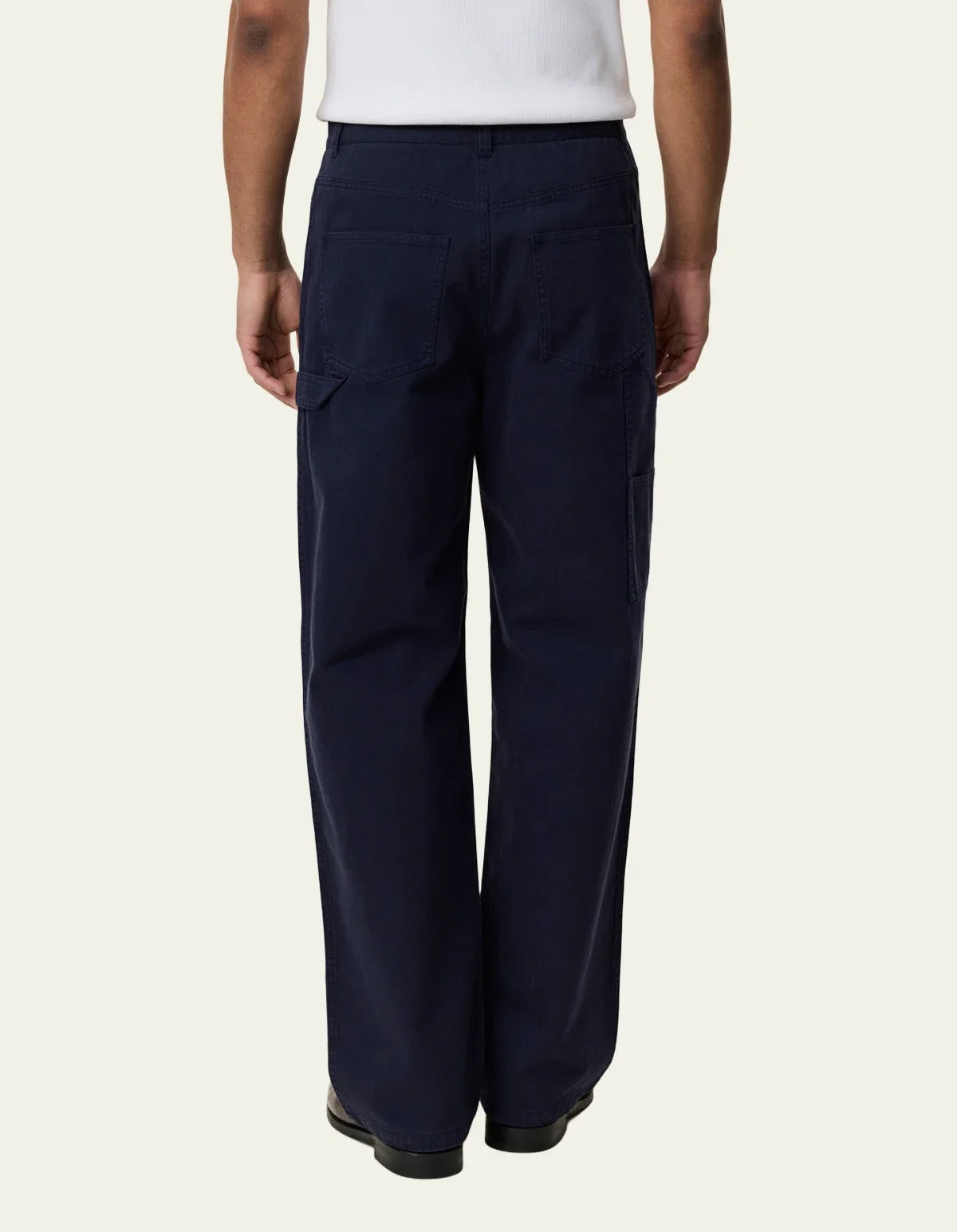Roi Carpenter Herringbone Pants - Dark Navy Blue
