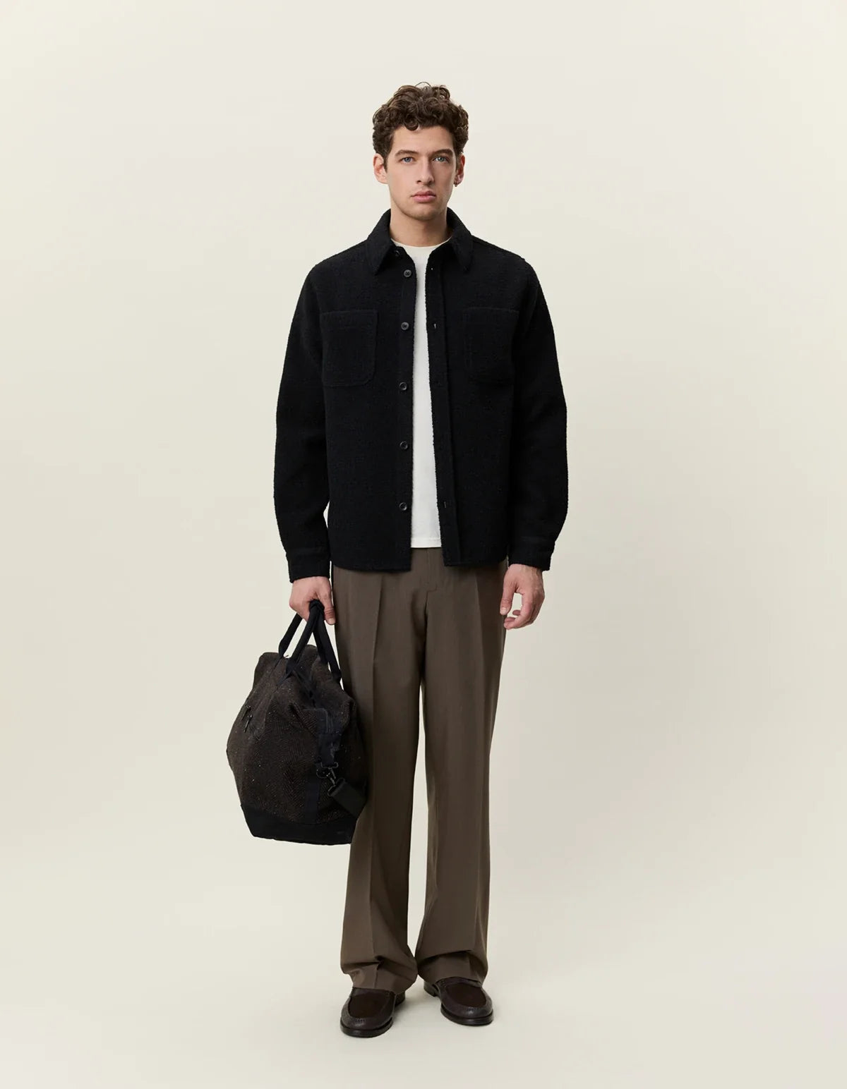Bouclé Overshirt - Black