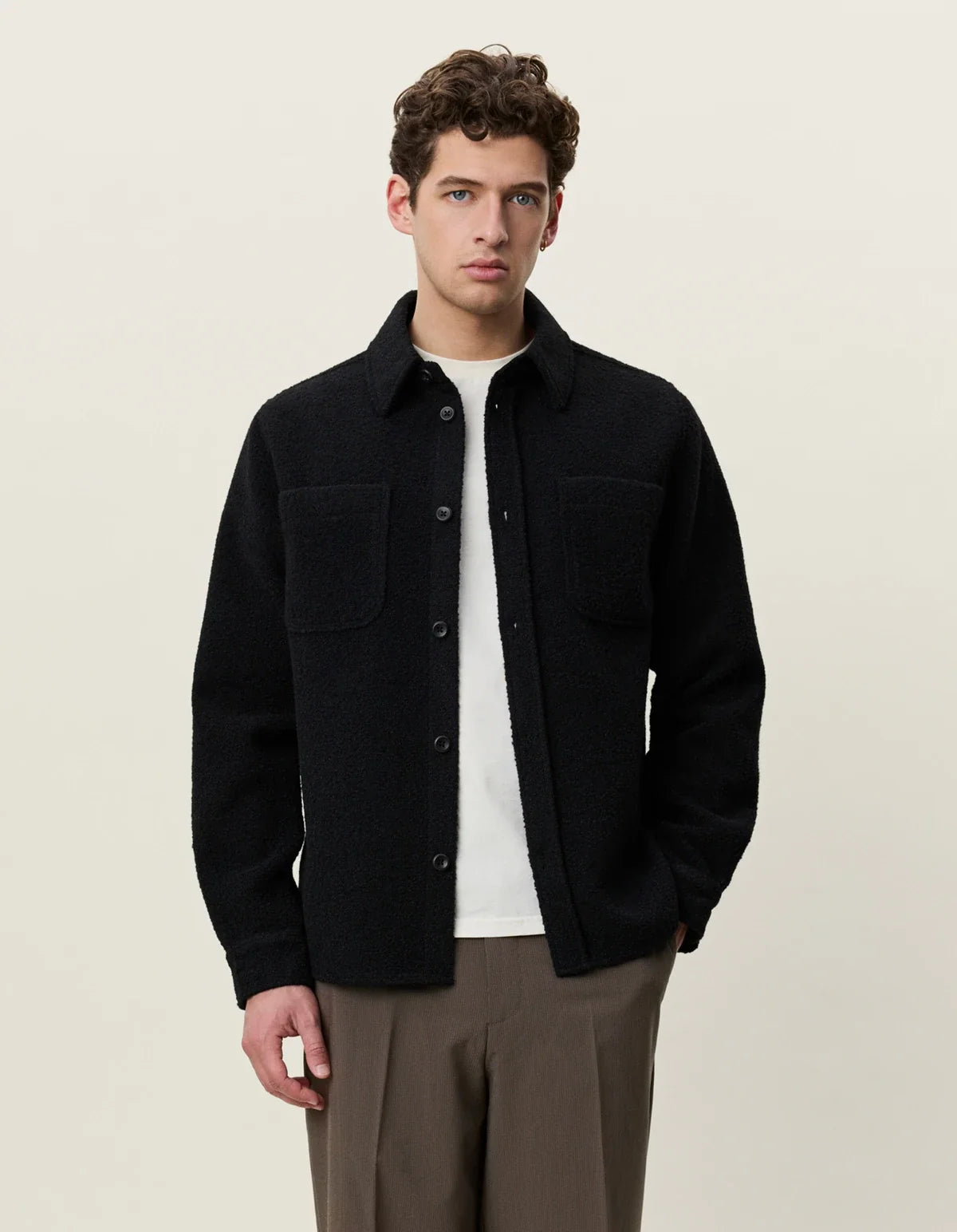 Bouclé Overshirt - Black