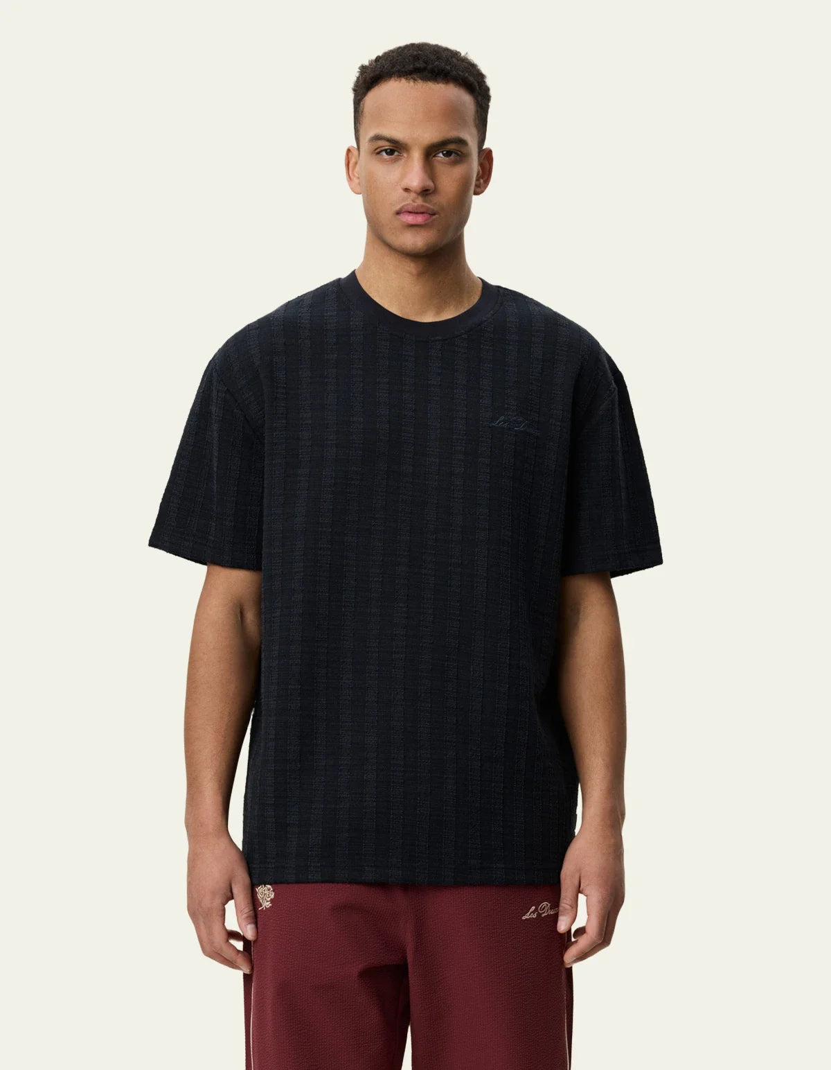 Stripe Jacquard T-Shirt - Black