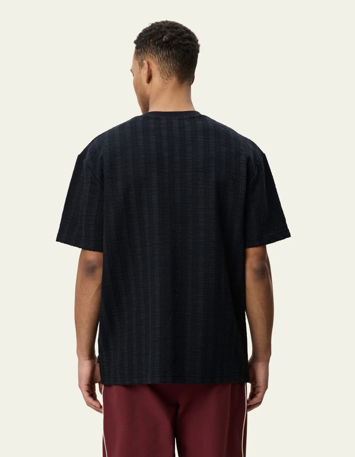 Stripe Jacquard T-Shirt - Black