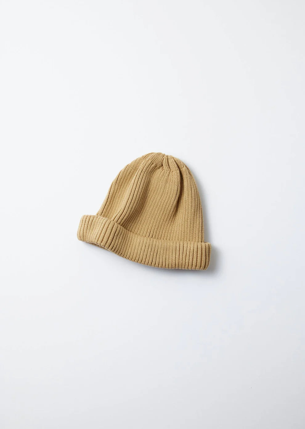 Cotton Roll Up Beanie / Beige