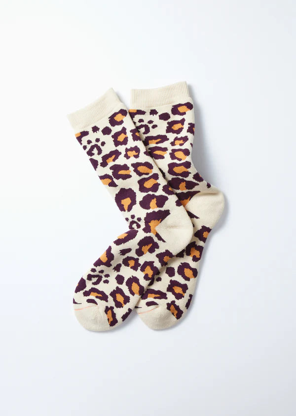 Pile Leopard Crew Socks